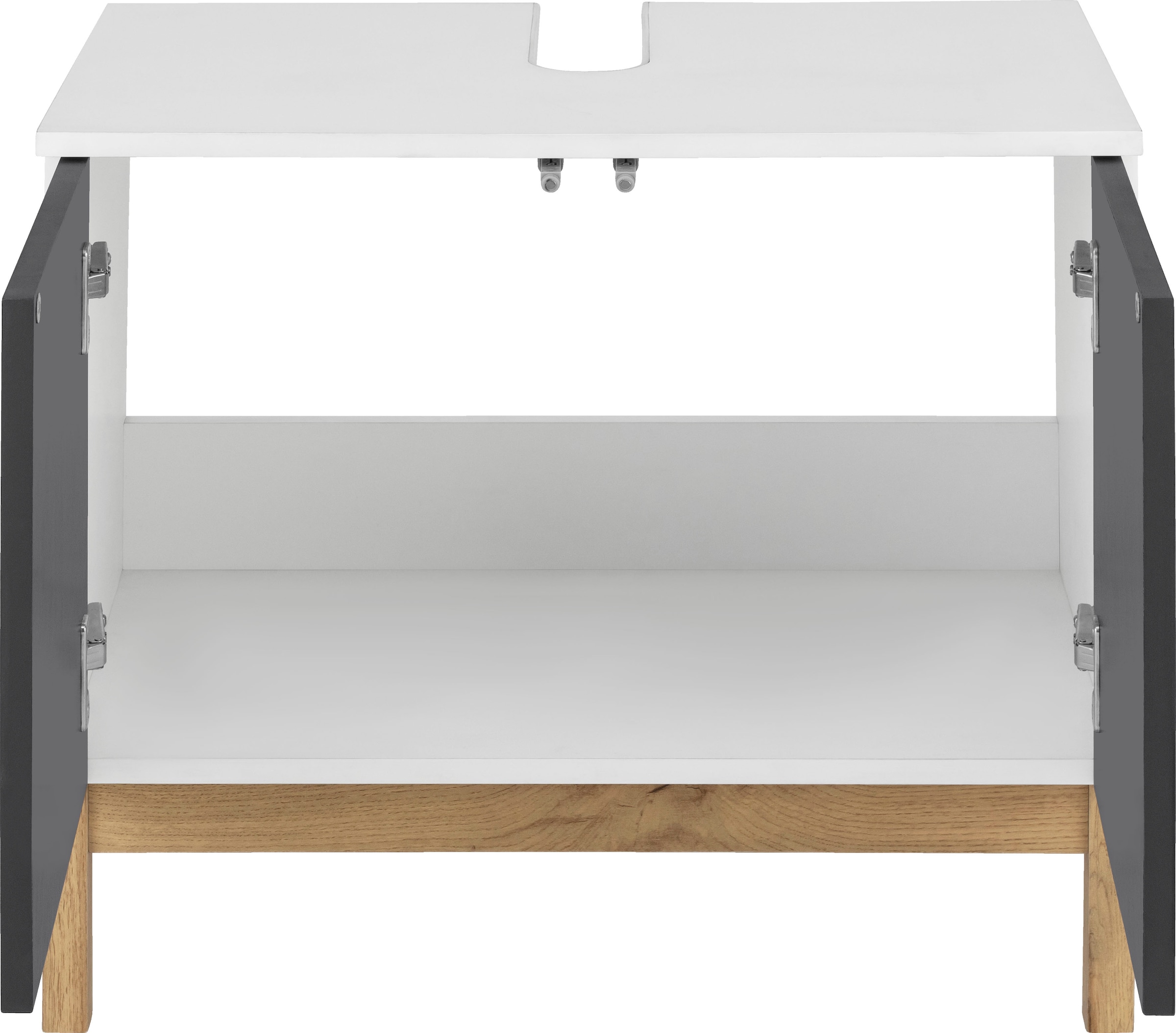welltime Waschbeckenunterschrank »Stian«, mit 2 Türen und Siphonausschnitt, Breite 60 cm, Höhe 55,5 cm