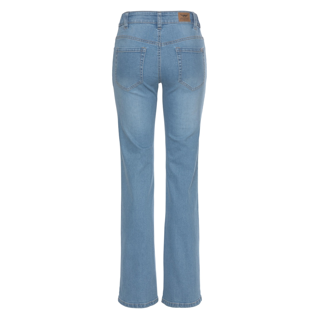 Arizona Bootcut-Jeans »Bund mit seitlichem Gummizugeinsatz«, High Waist