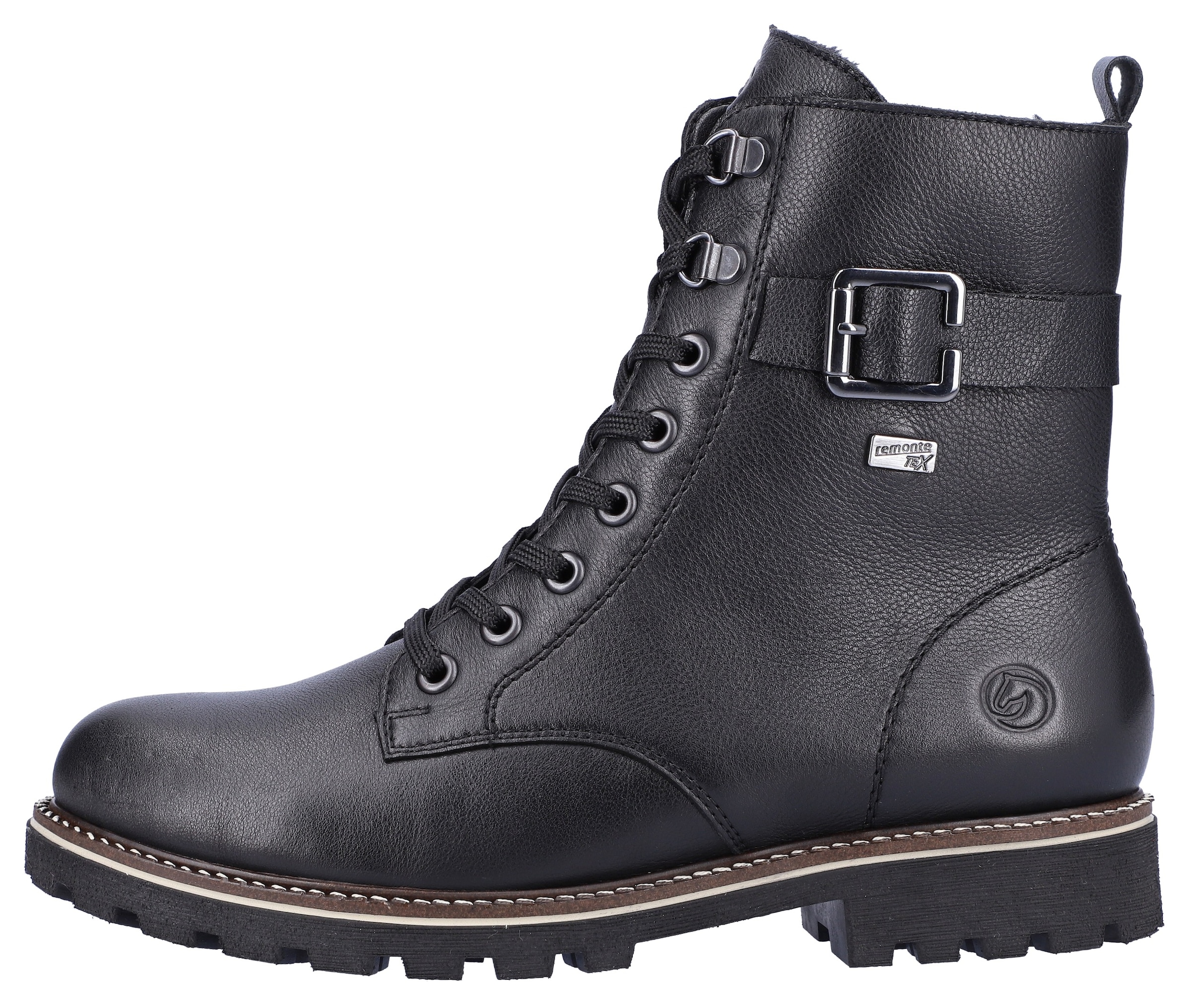 Remonte Winterboots, Blockabsatz, Schnürboots, Outdoorschuh mit Zierschnalle