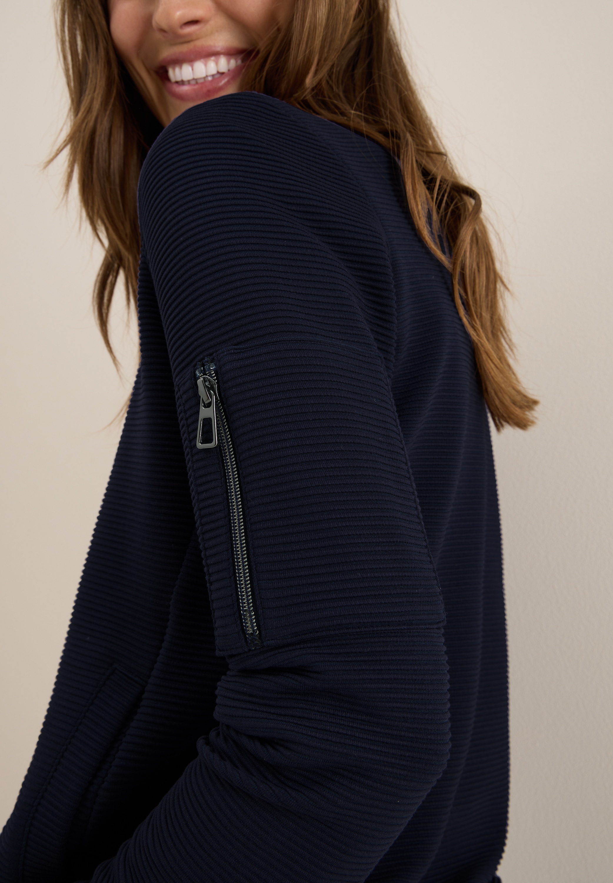 Cecil Blouson, mit Reissverschluss, im Ottoman-Look