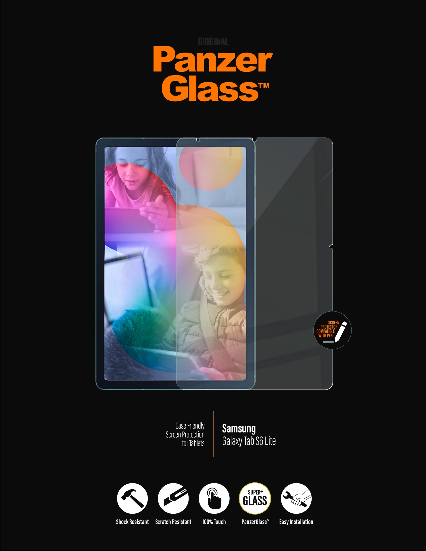PanzerGlass Displayschutzglas »Case Friendly Screen Protector«, für Samsung Galaxy Tab S6 Lite-Samsung Galaxy Tab S6 Lite 2024, Displayschutzfolie, Schutzfolie, Bildschirmschutz, kratz- & stossfest