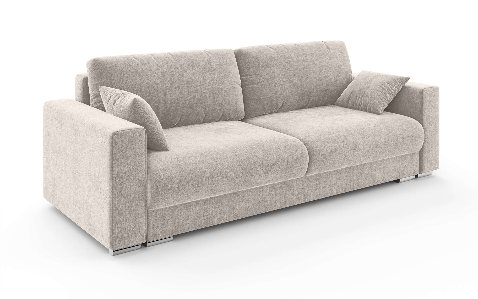 INOSIGN 3-Sitzer »Stevinson Schlafsofa mit Bettkasten, Masse B/H/T: 229/87/97 cm«, mit Wellenunterfederung, 2 Rückenkissen und 2 Zierkissen