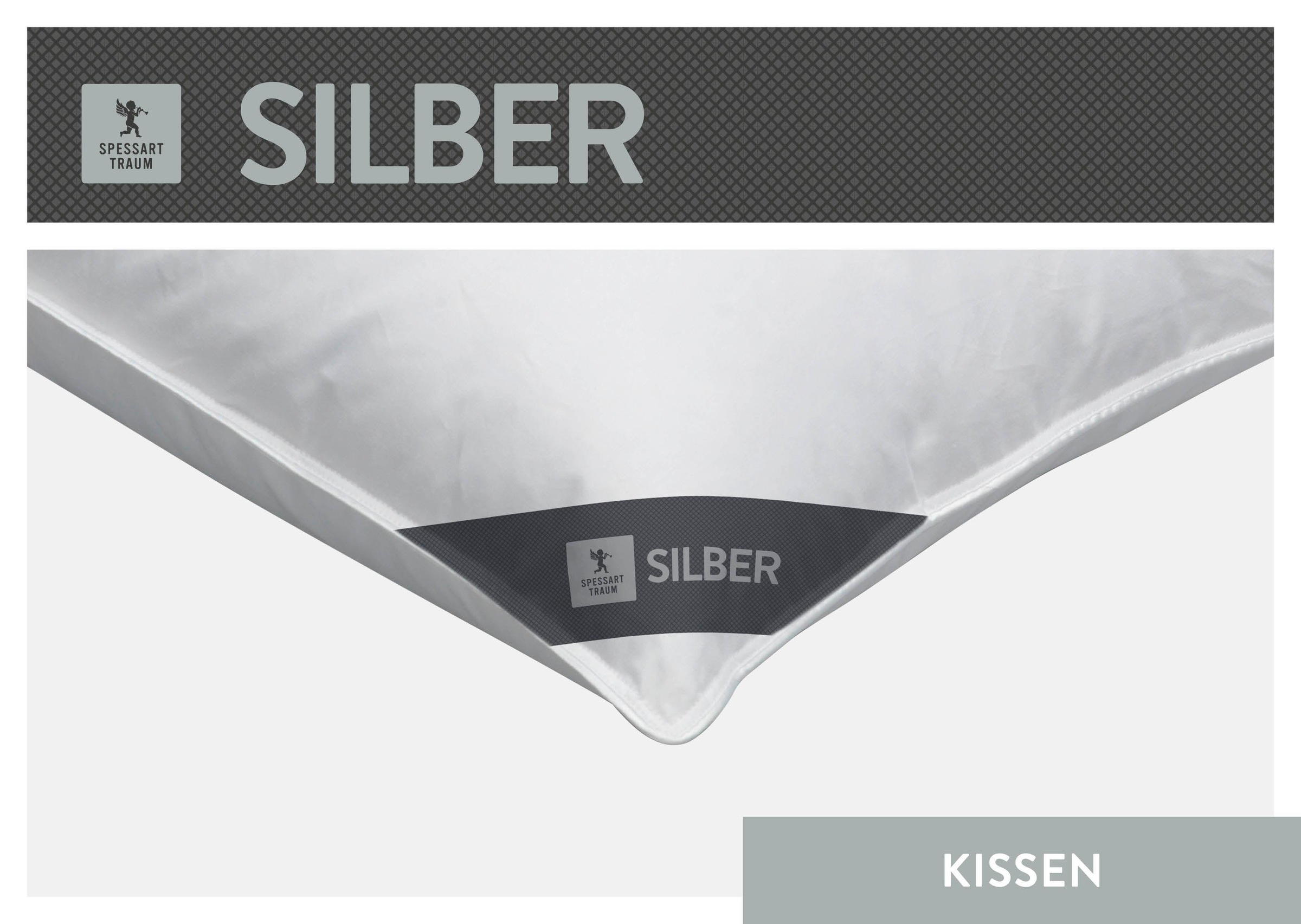 SPESSARTTRAUM 3-Kammer-Kopfkissen "Silber" Füllung: Aussen100DaunenInnen100Federn 1 Stk. tlg. hergestellt in Deutschland, allergikerfreundlich