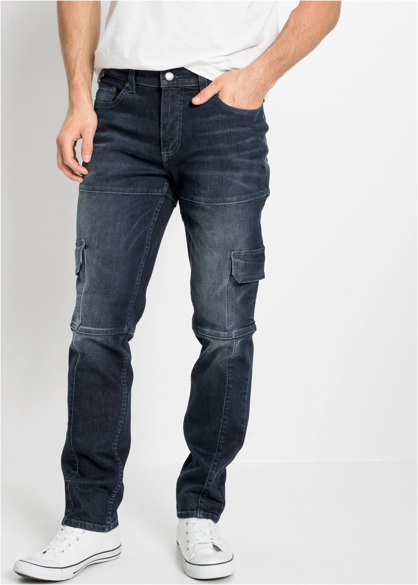 bonprix Cargojeans »Slim Fit Cargo-Stretch-Jeans, Straight« Slim Fit Cargo-Stretch-Jeans, Straight