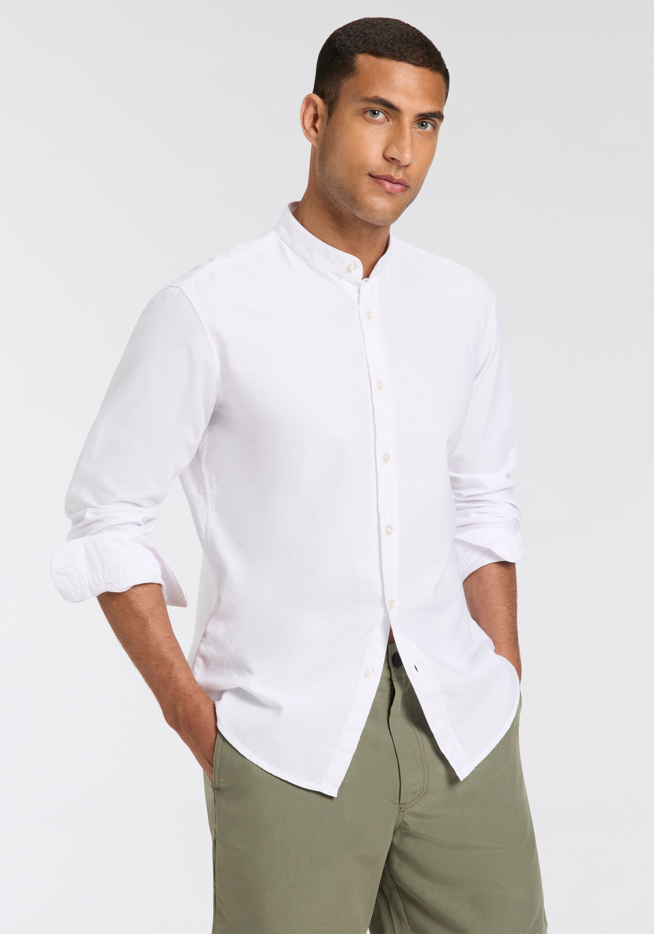 BOSS ORANGE Langarmhemd »Race« mit Stehkragen