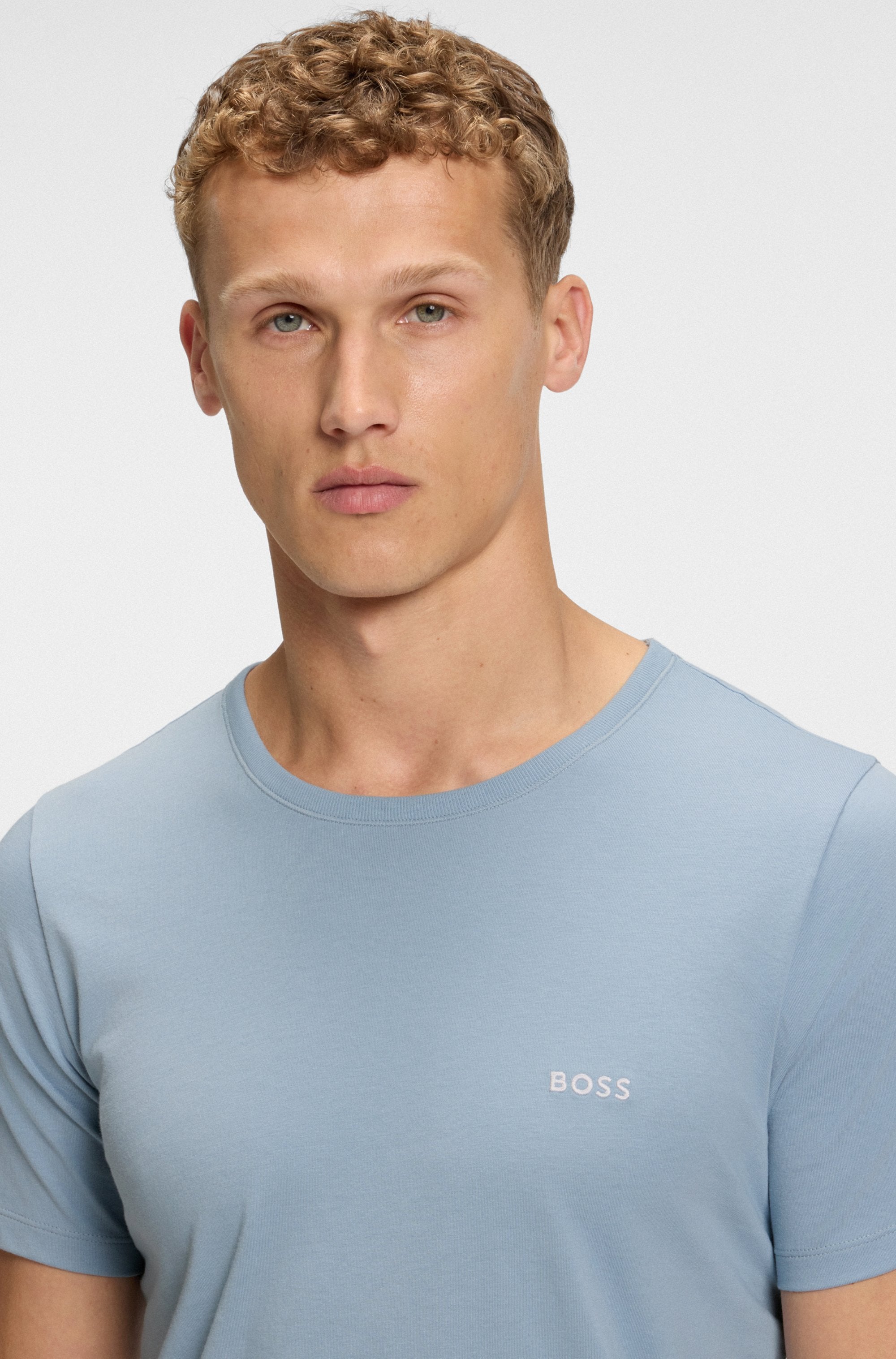 BOSS T-Shirt »TShirtRN 3P Classic«, (3 tlg.), mit Logostickerei