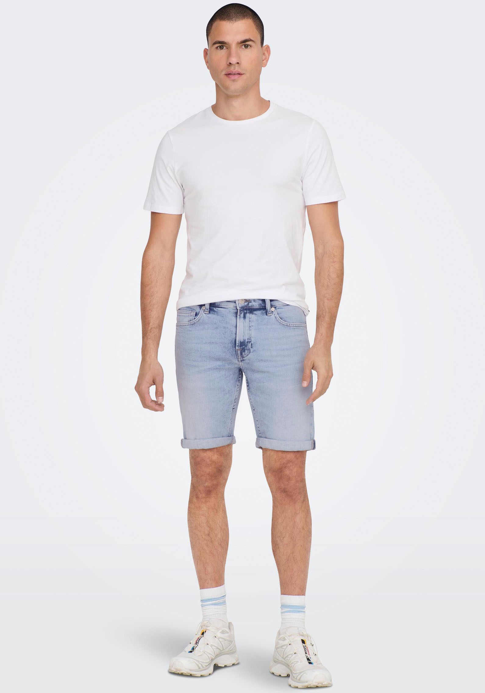 ONLY & SONS Jeansshorts »ONSPLY LIGHT BLUE 5189 SHORTS DNM NOOS«