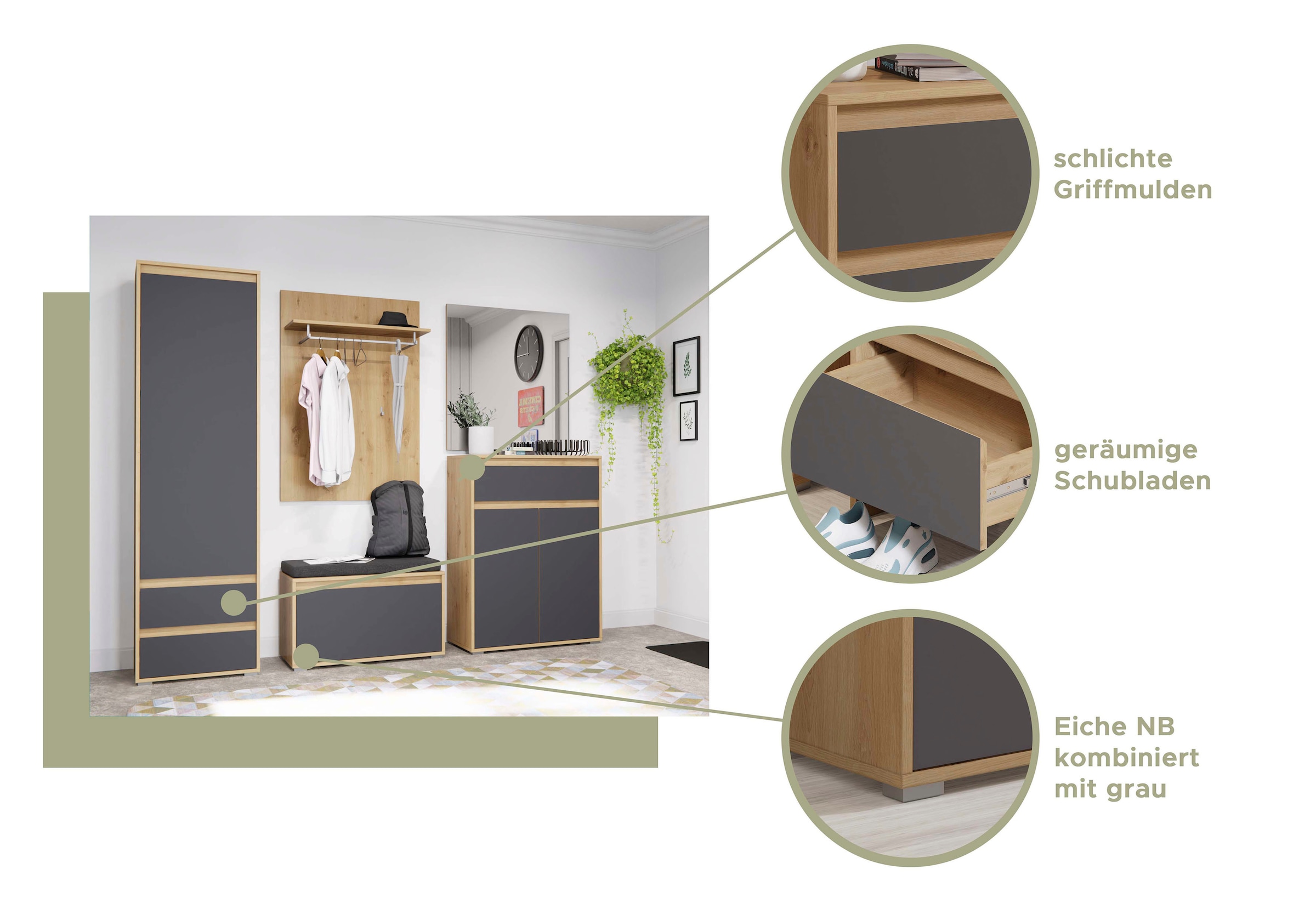 INOSIGN Kompaktgarderobe »Trosa«, Breite 90 cm