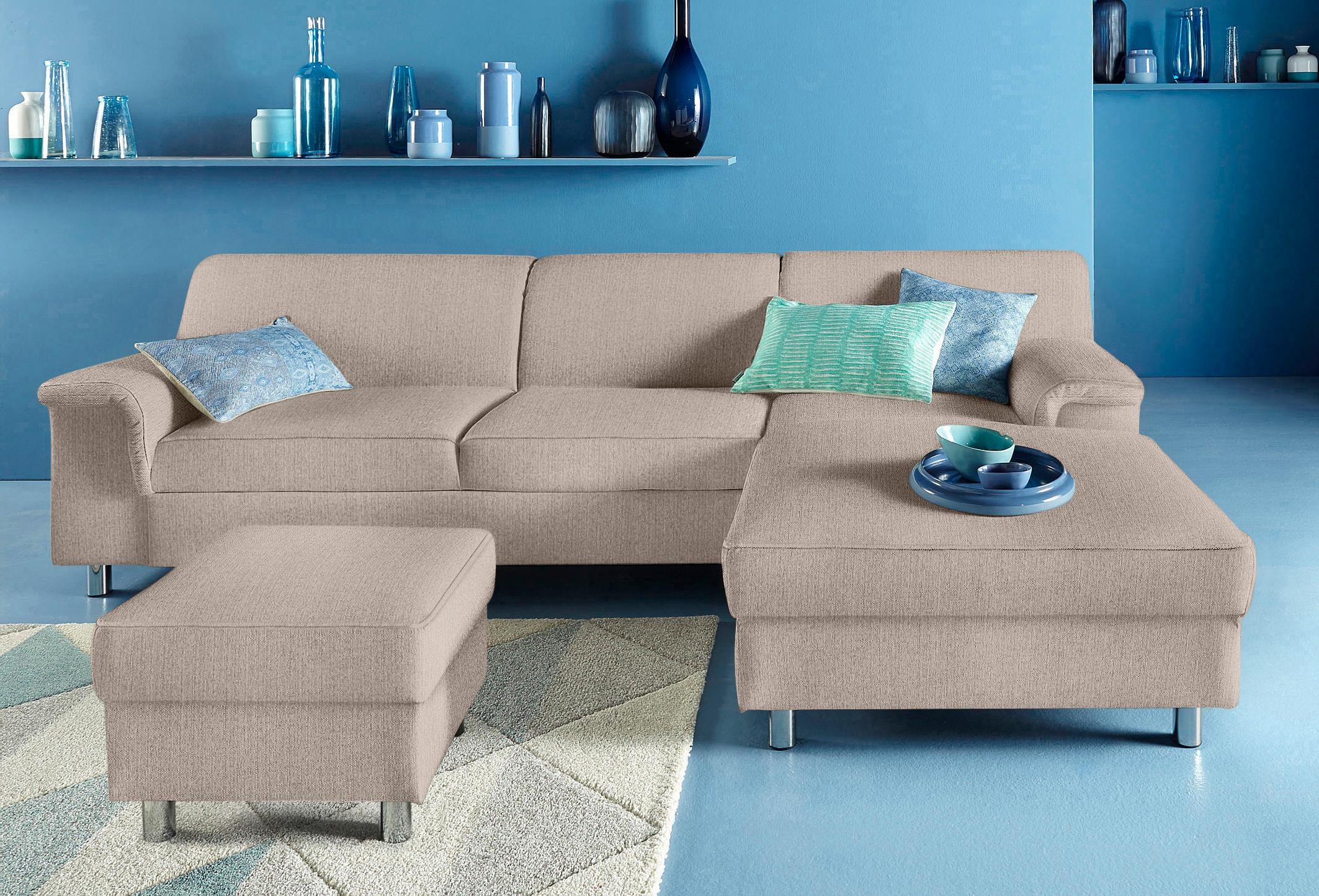INOSIGN Ecksofa »Jamie, modern und elegant, Fusshöhe 9cm, L-Form,«, wahlweise mit Bettfunktion