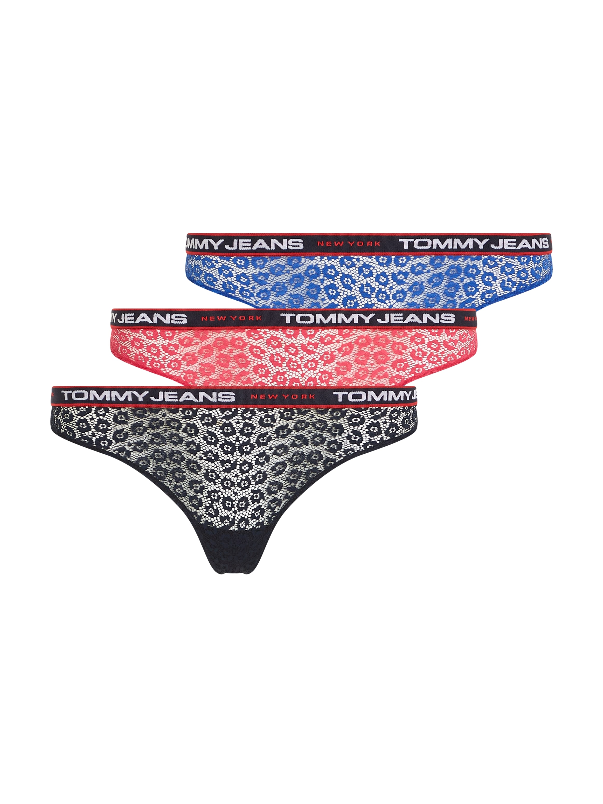 ❤ Tommy Hilfiger 3P T-String elastischem Jelmoli-Online 3er-Pack), Shop Underwear THONG St., entdecken »TJ im mit Bund (3 LACE«