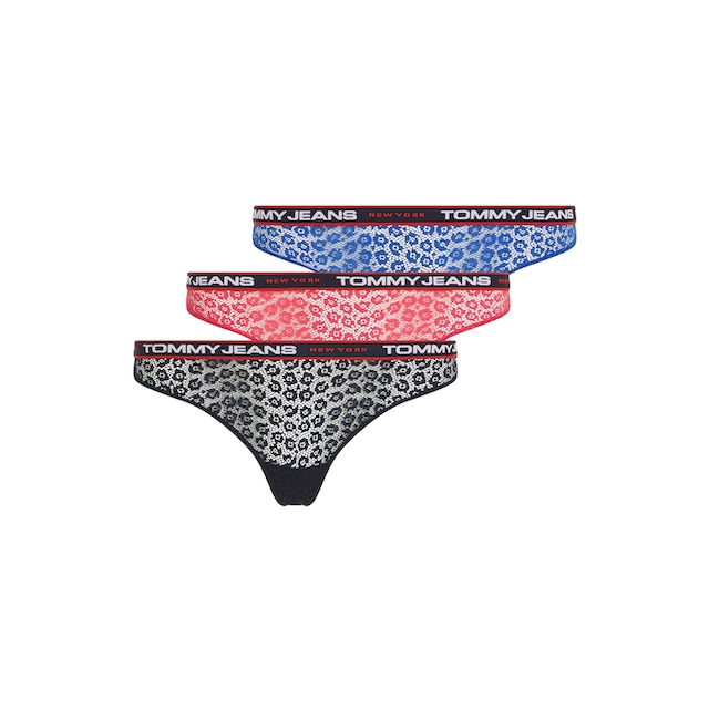 ❤ Tommy Hilfiger Underwear T-String »TJ 3P THONG LACE«, (3 St., 3er-Pack),  mit elastischem Bund entdecken im Jelmoli-Online Shop