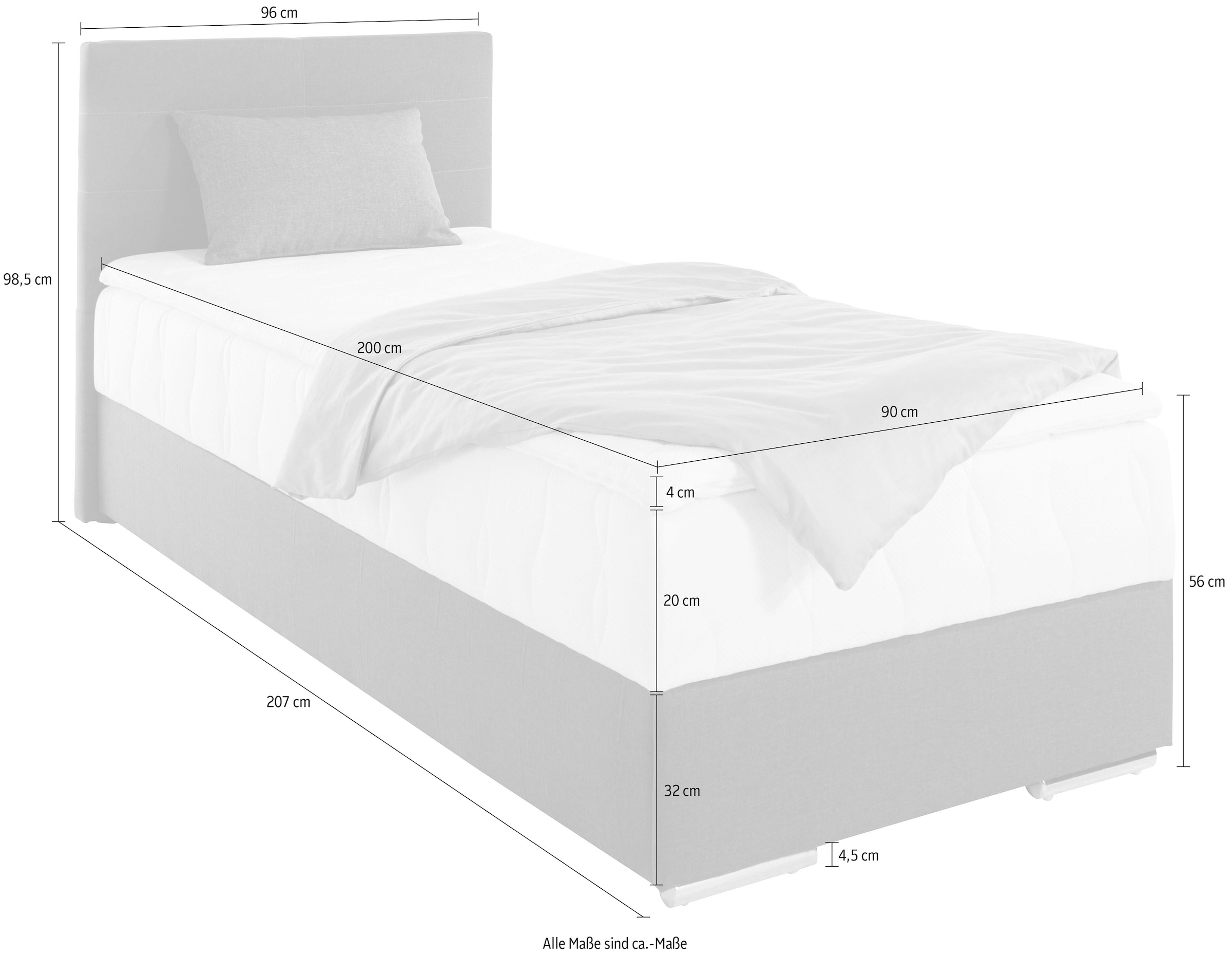 COTTA Boxbett »Tom«, mit Bettkasten, Topper und Zierkissen