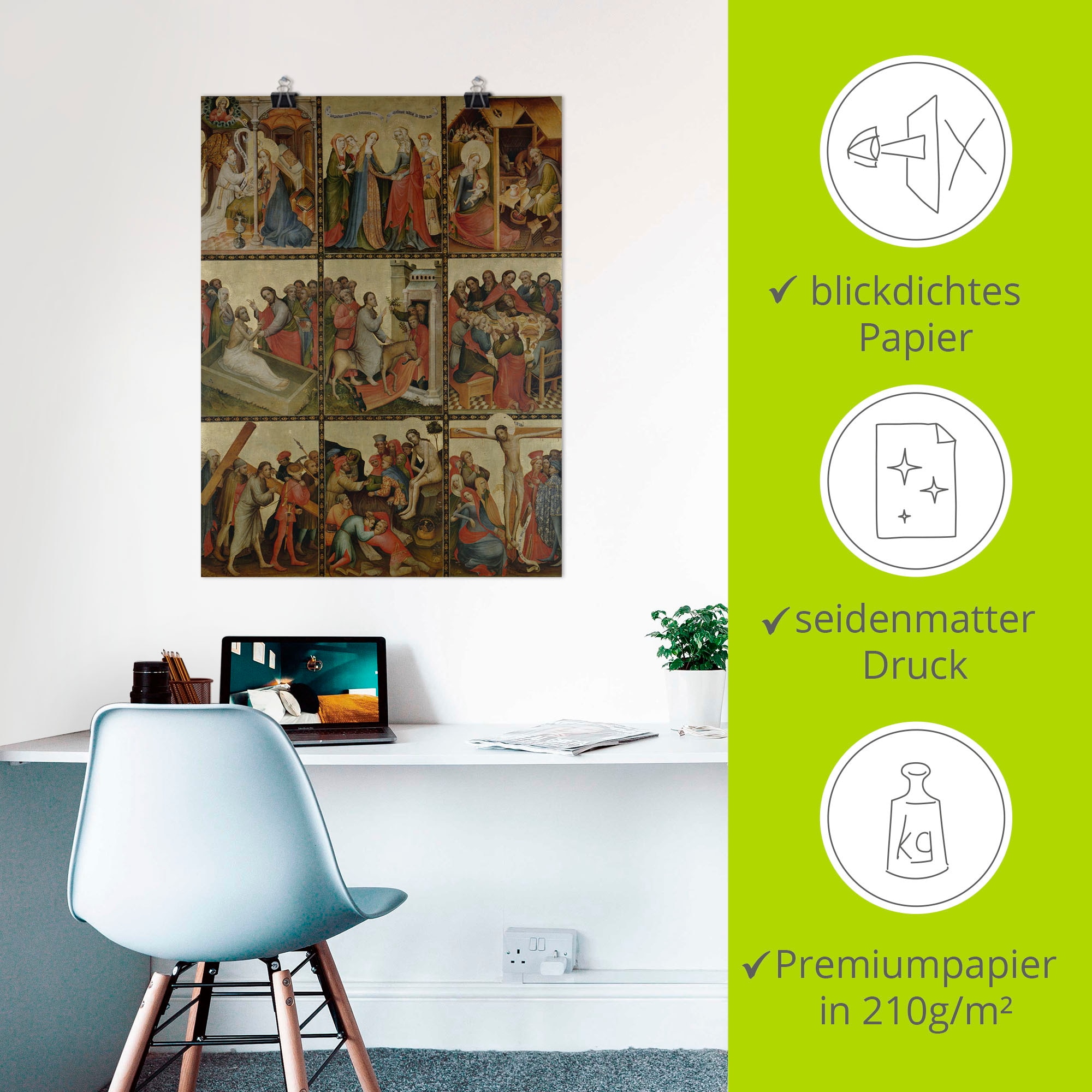Artland Kunstdruck »Goldene Tafel. Aussenflügel II«, Religion, (1 St.), als Leinwandbild, Wandaufkleber oder Poster in versch. Grössen