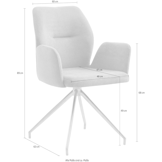 SalesFever Armlehnstuhl, 1 St., Strukturstoff, 180° Drehfunktion, Gestell  aus rostfreiem Edelstahl online kaufen | Jelmoli-Versand