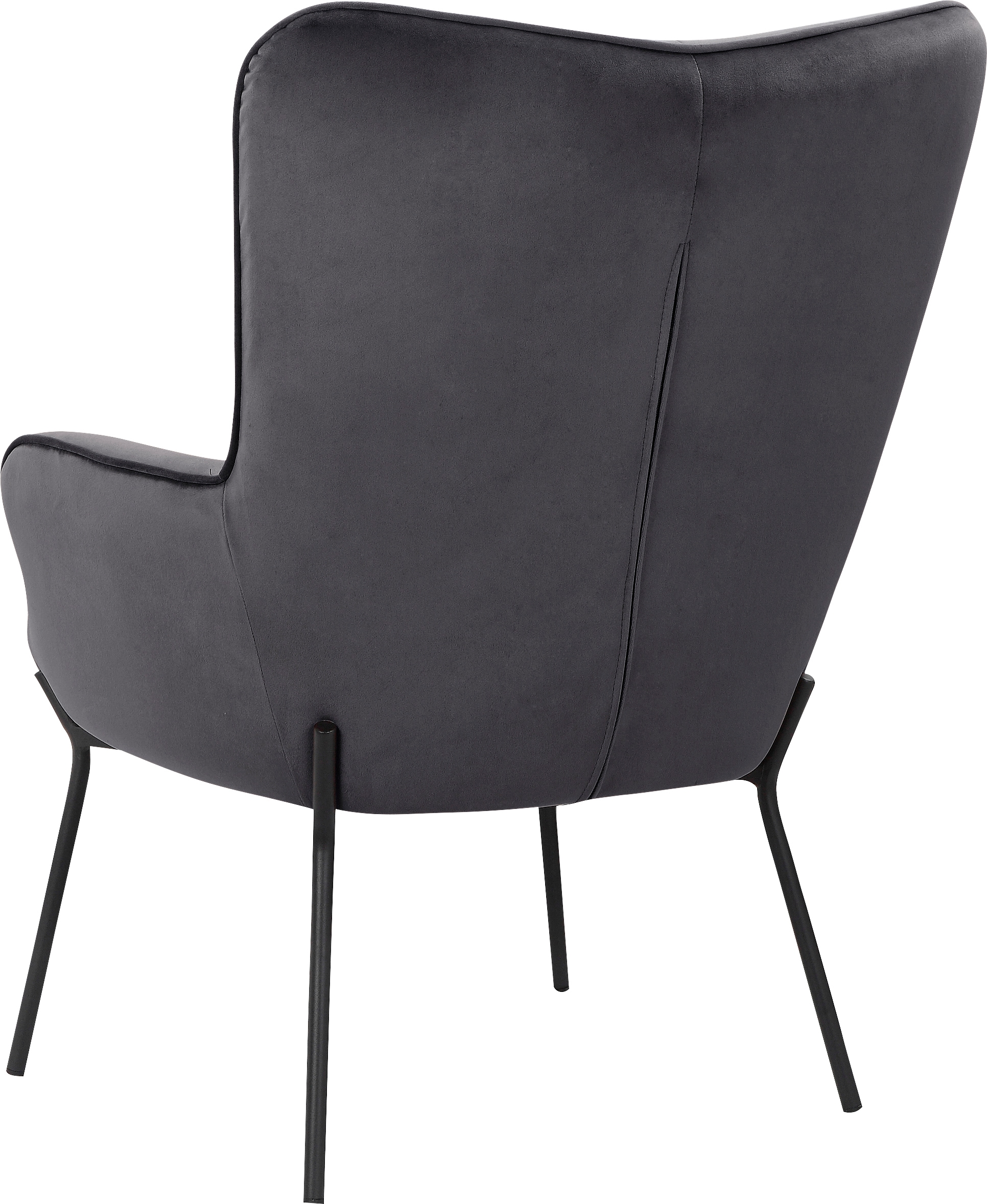 GOODproduct Loungesessel »Luukas, Ohrensessel mit Metallbeinen,«, (1 St.), Stoff recyceltes Polyester, Sitz und Rücken gepolstert, Sitzhöhe 46 cm