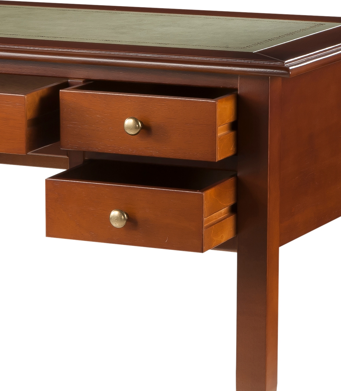 Home affaire Schreibtisch »Conte, Bürotisch mit Schubladen und Knopfgriffen«, Breite 131 cm, Tischplatte teilweise aus Kunstleder
