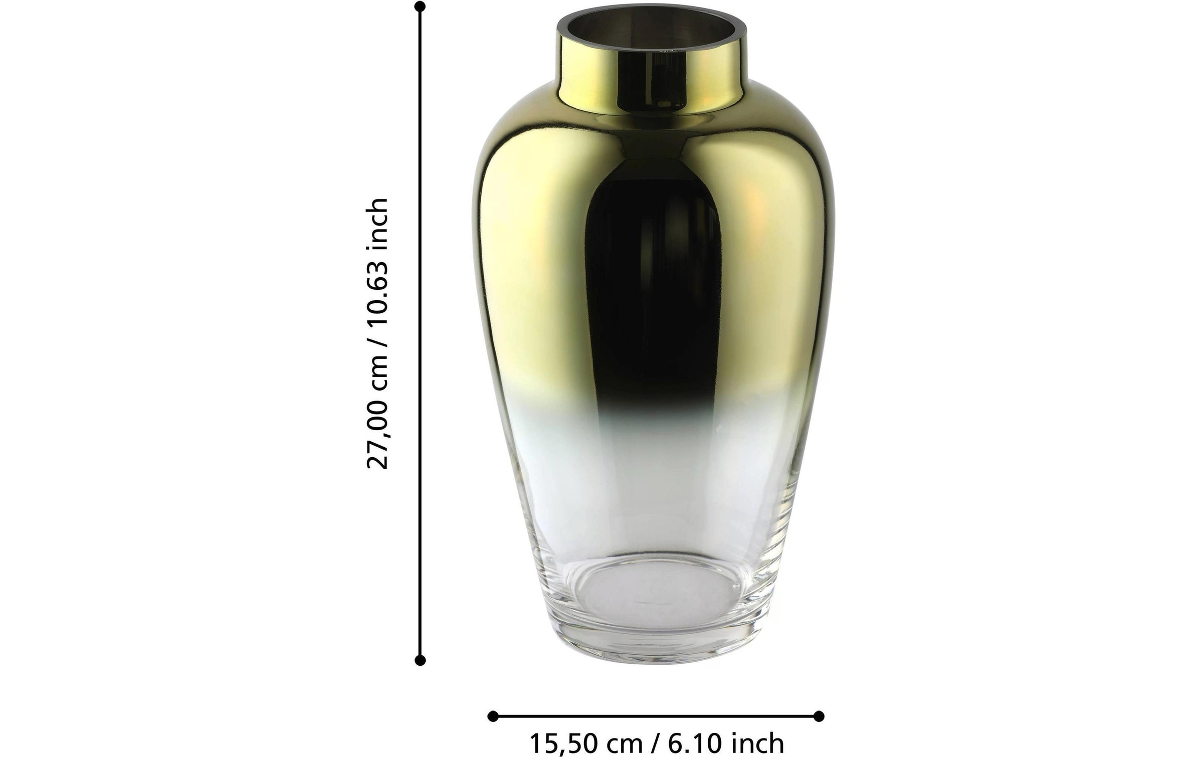 EGLO Dekovase »Vase Sirannana 27 cm, Goldfarben/Transparent«