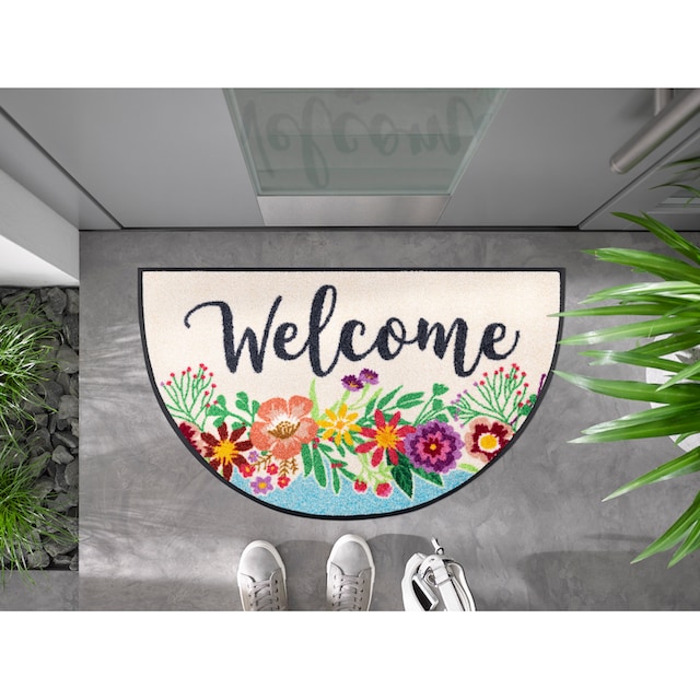 wash+dry by Kleen-Tex Fussmatte »Round Welcome Blooming«, halbrund,  Schmutzfangmatte, Motiv Blumen, mit Spruch, rutschhemmend, waschbar online  bestellen | Jelmoli-Versand