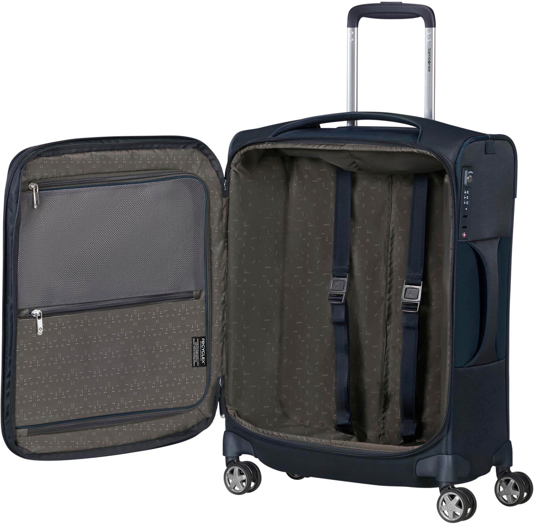 Samsonite Weichgepäck-Trolley »D'LITE, verschiedene Grössen und Farben«, 4 Rollen, Hartschalen-Koffer Reisekoffer TSA-Zahlenschloss Volumenerweiterung