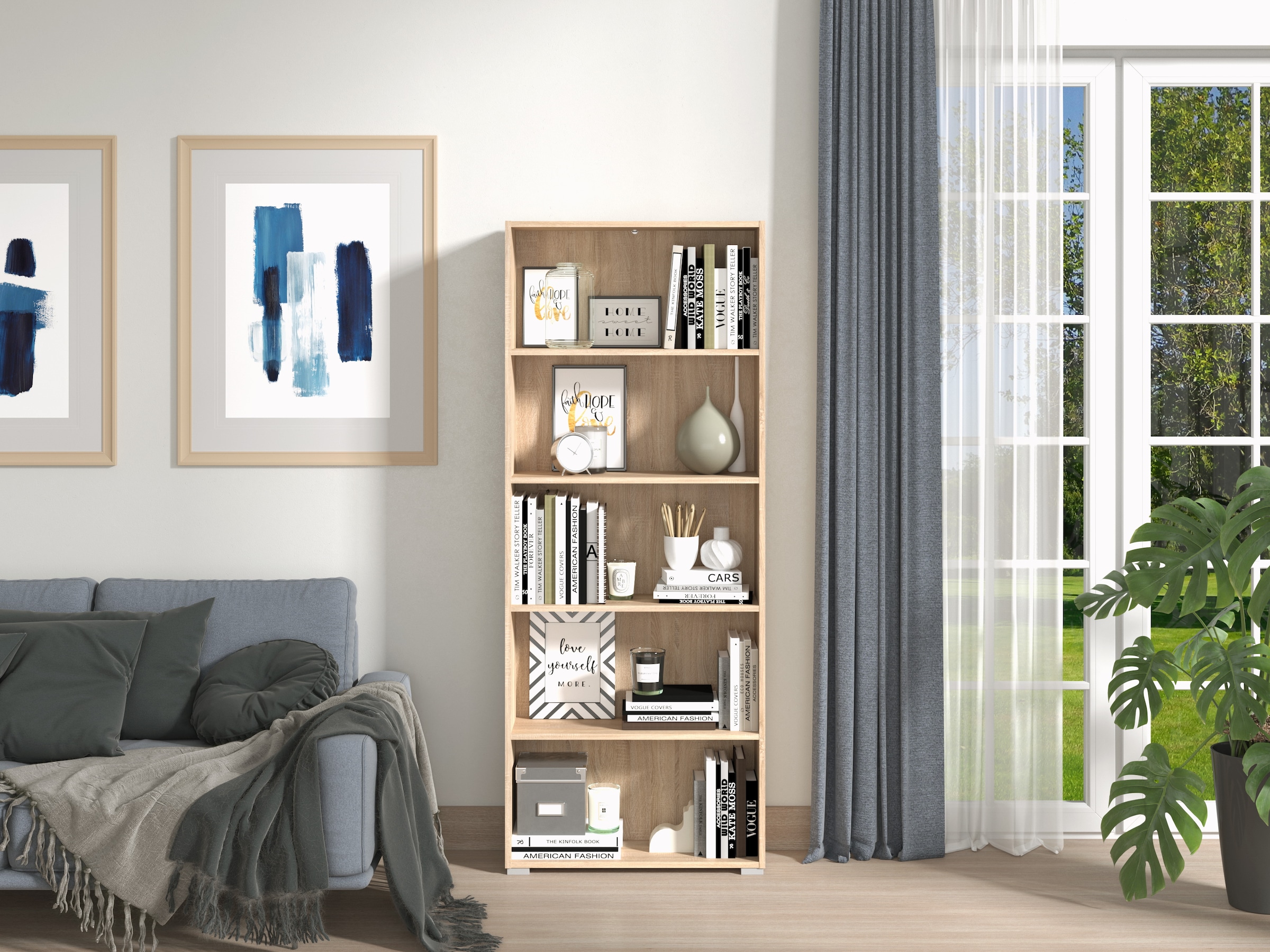 INOSIGN Aktenregal »Tomar 5«, Bücherregal mit viel Stauraum, Masse (B/T/H): 70/24,5/176,5 cm