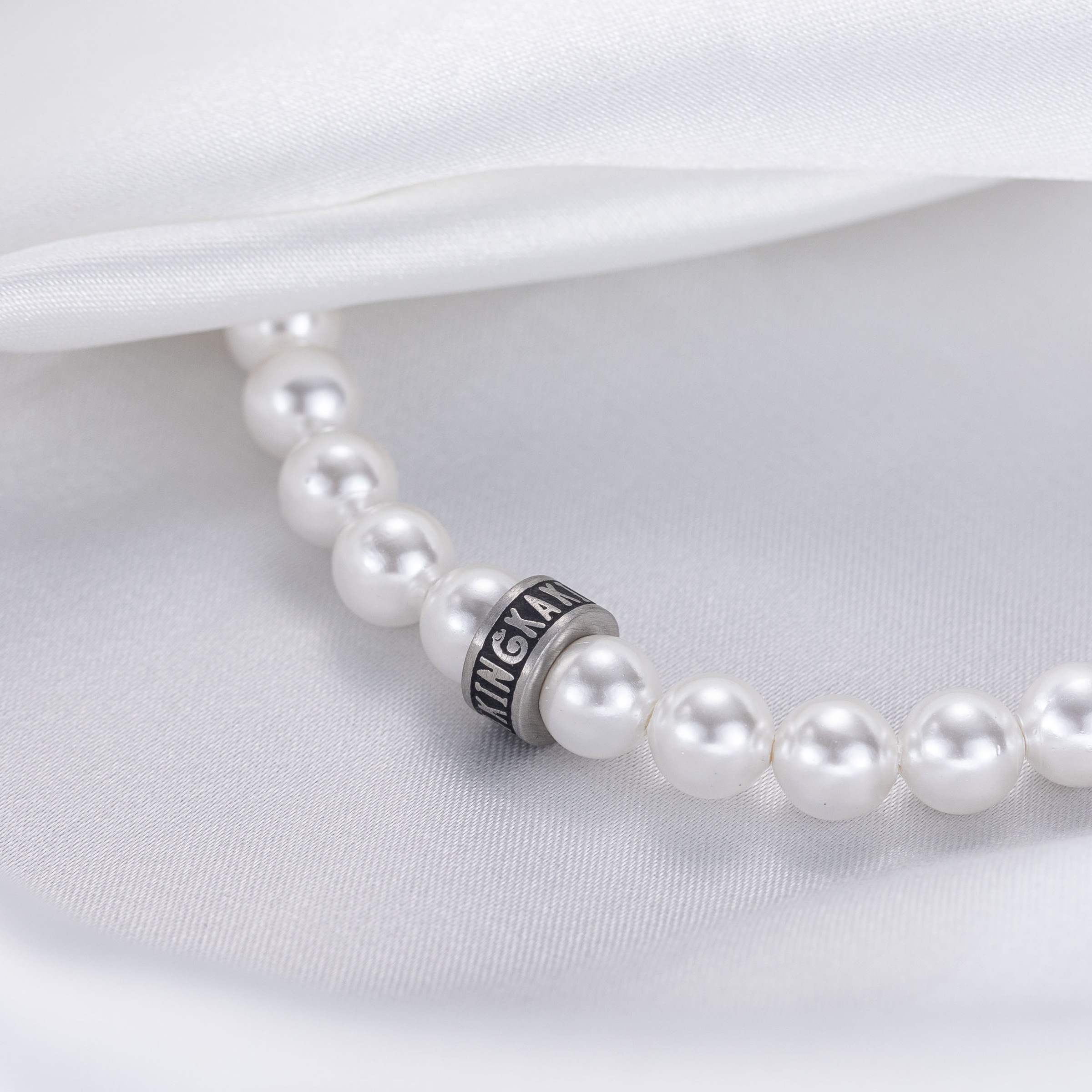 Kingka Perlenarmband "Schmuck Geschenk Edelstahl Armschmuck Armkette Rondell" mit Muschelperle