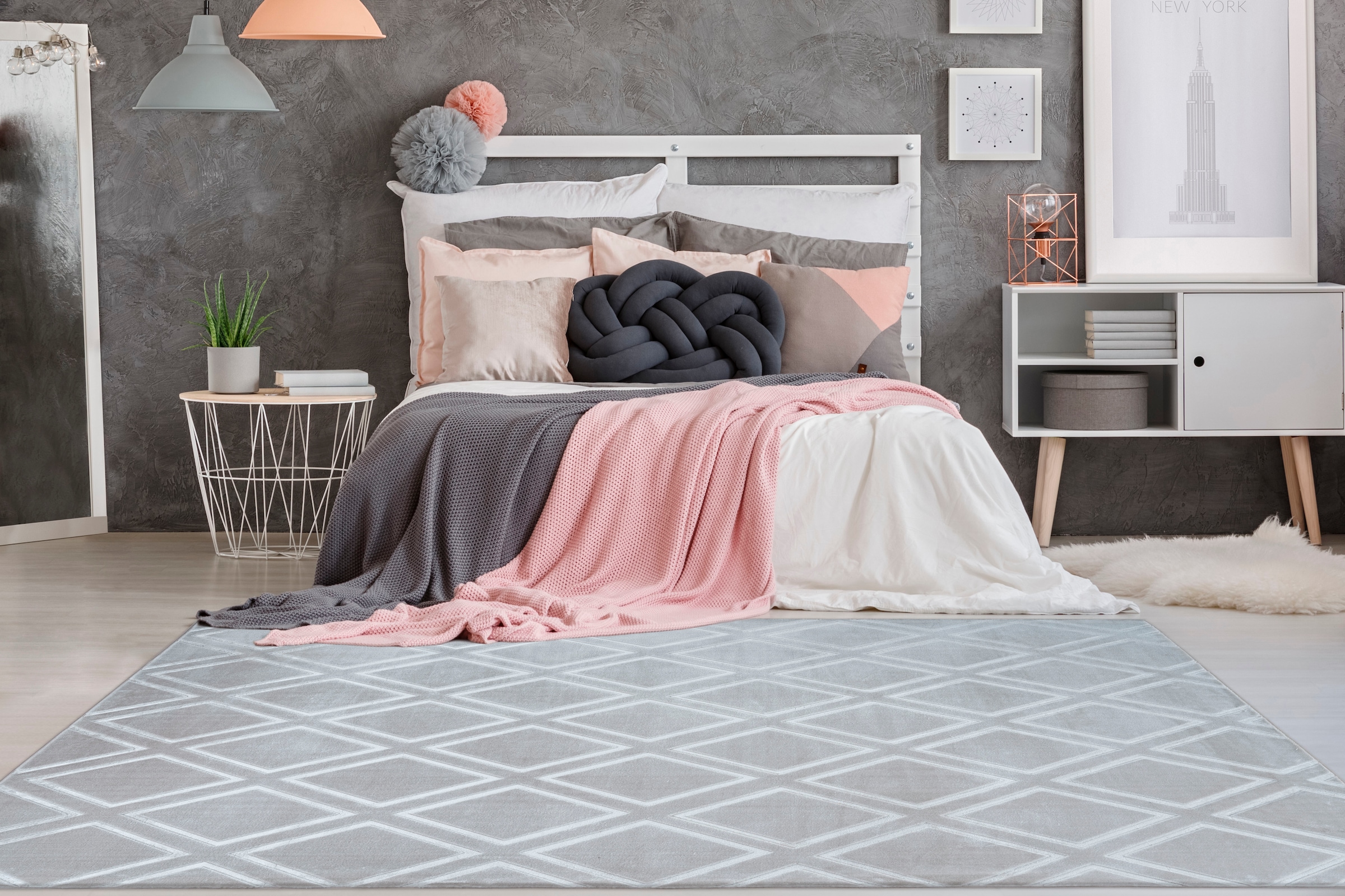 Arte Espina Teppich »Monroe 300«, rechteckig, 7 mm Höhe, besonders weich durch Microfaser, Wohnzimmer