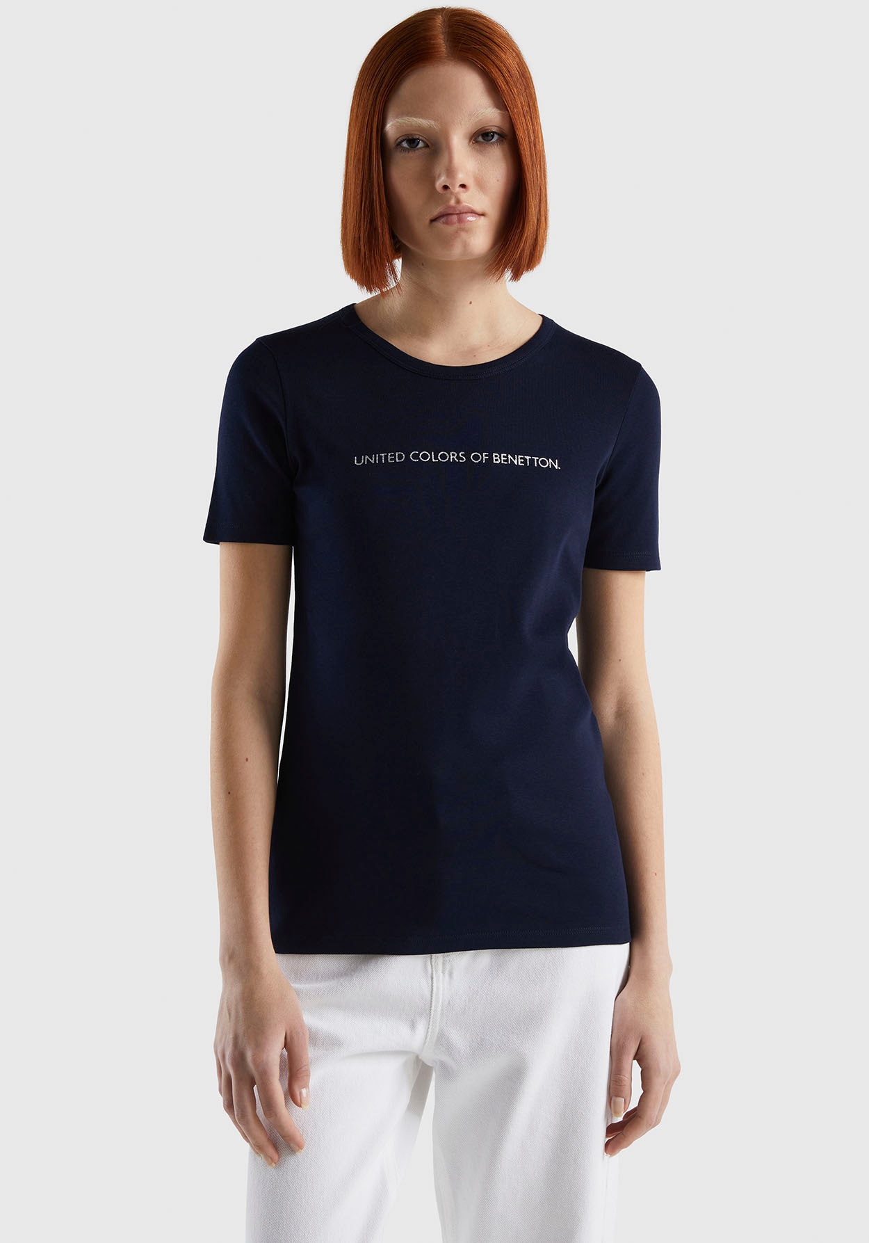 United Colors of Benetton T-Shirt, (1 tlg.), mit glitzerndem Druck online  bestellen bei Jelmoli-Versand Schweiz