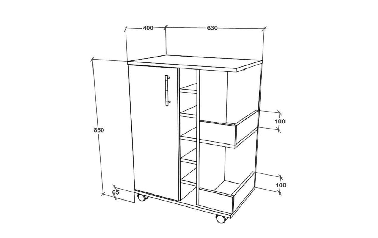 VCM Servierwagen »Esilo M 63 x 85 x 40 cm, Weiss«