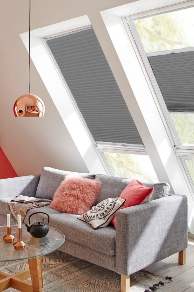 sunlines Dachfensterplissee "StartUp Style Honeycomb VD, Führungsschienen, abdunkelnd, verspannt" abdunkelnd verspannt mit Führungsschienen