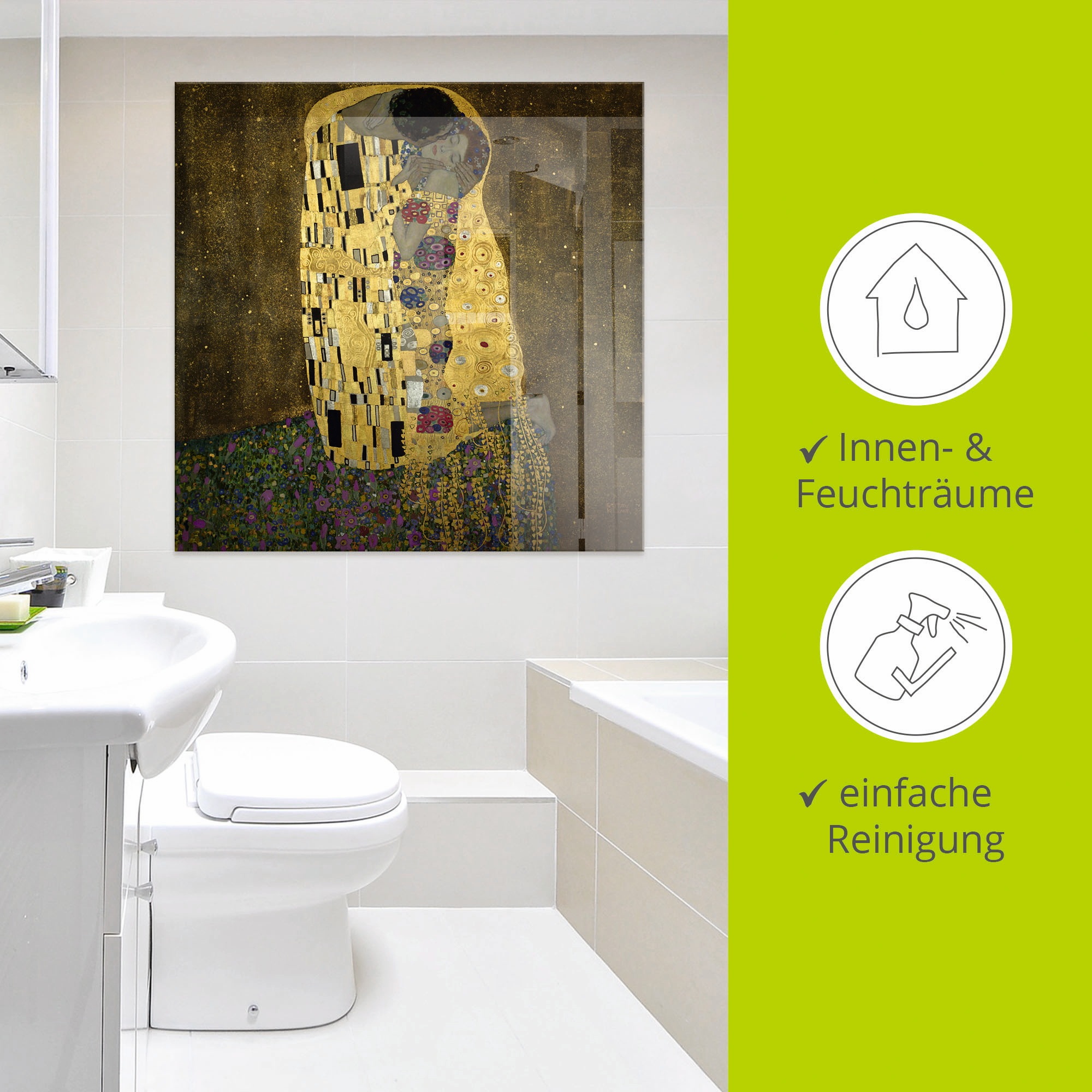 Artland Glasbild »Der Kuss«, Paar, (1 St.), in verschiedenen Grössen