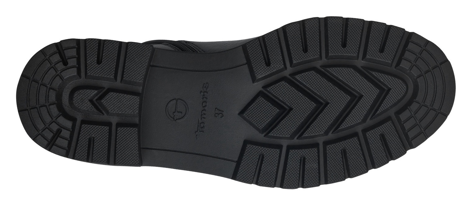 Tamaris Chelseaboots, Blockabsatz, Combat-Boots, Stiefelette mit Stretcheinsatz