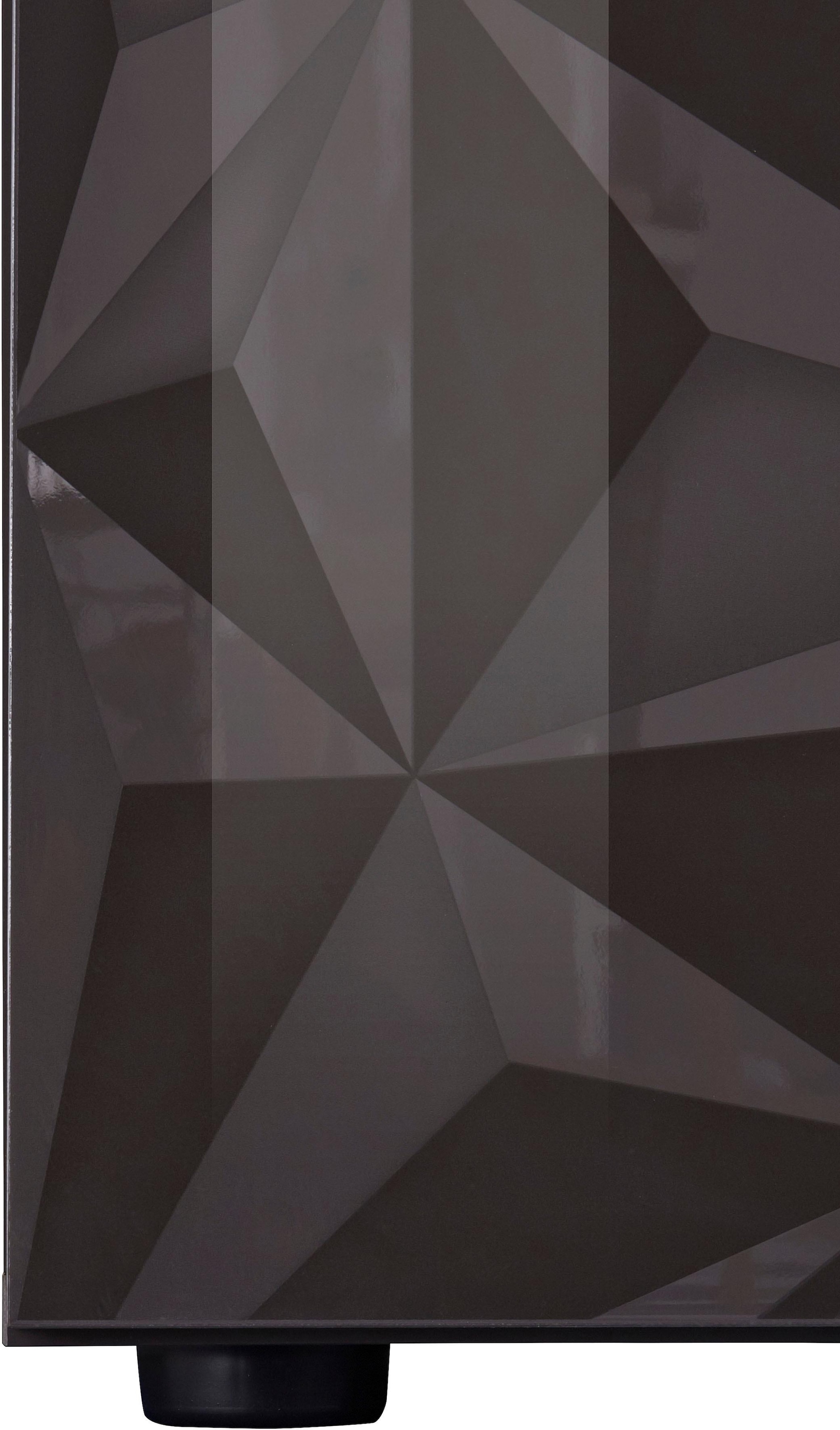INOSIGN Highboard »Highboard Höhe 111 cm, Breite 121 cm, Kommode 2 Türen, Hochkommode«, Front mit elegantem Siebdruck, grifflos, viel Stauraum