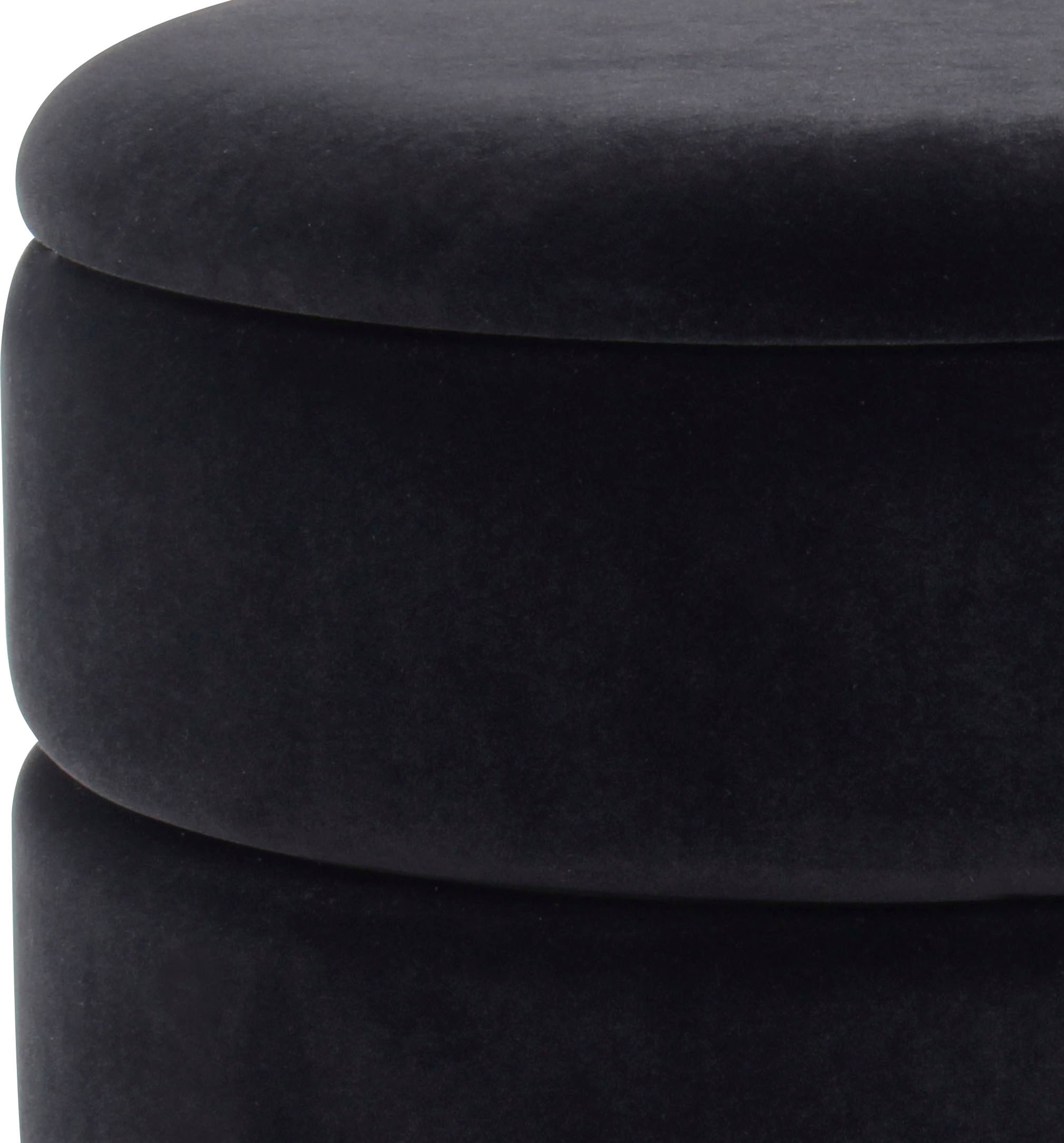 Kayoom Stauraumhocker »Hocker Zero 525, Sitzhocker mit Komfort,runde, moderne Form«, (1 St.), glamourös, elegant, mit Stauraum, Bezug aus samtweichem Stoff