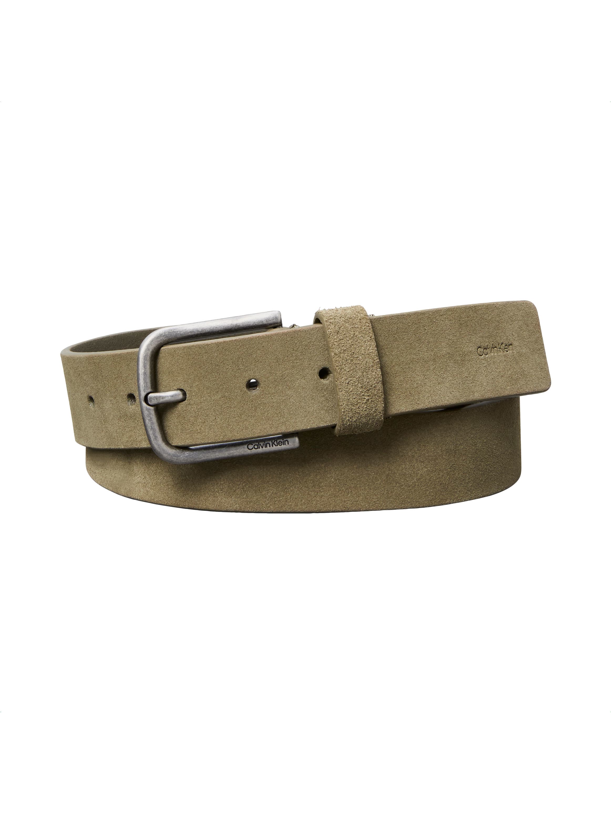 Calvin Klein Ledergürtel "ROUND BUCKLE SUEDE 35MM FIXED" Grössenverstellbar mit Metallschliesse