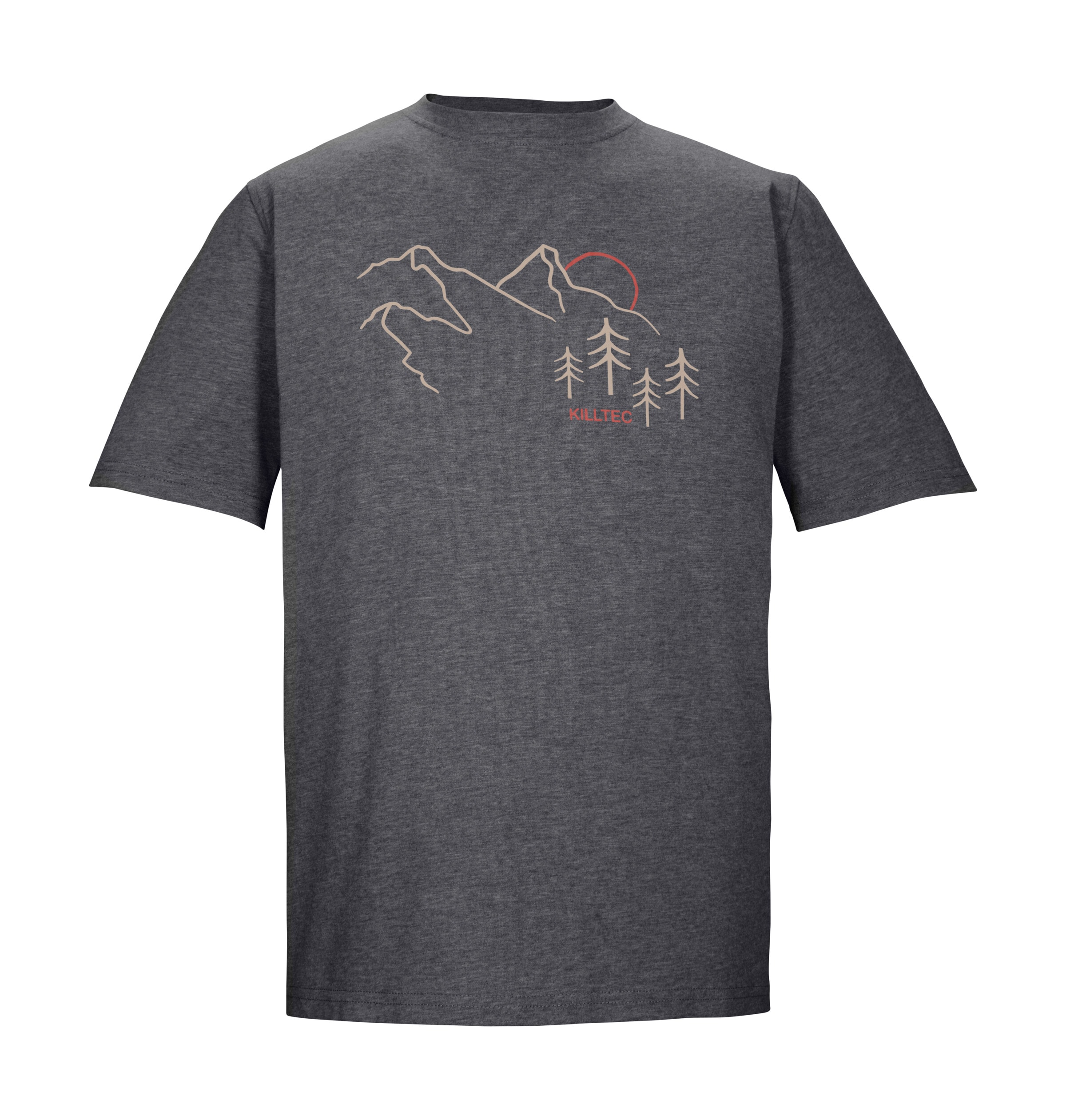 Killtec T-Shirt »KOS 78 MN TSHRT« Herren T-Shirt von killtec, Melange-Optik, Bergprint, vielseitig.