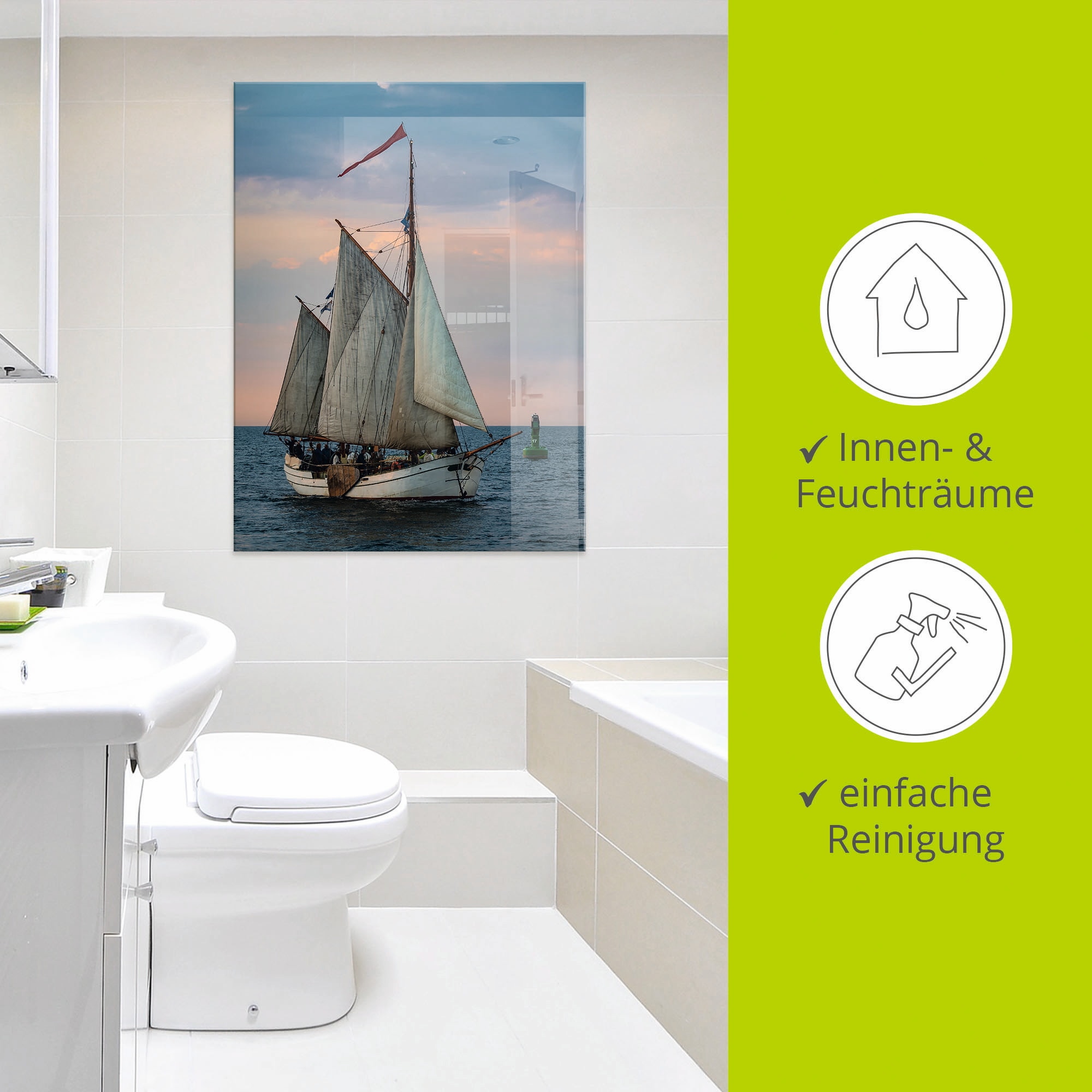 Artland Glasbild »Segelschiff Hanse Sail in Rostock III«, Boote & Schiffe, (1 St.), in verschiedenen Grössen