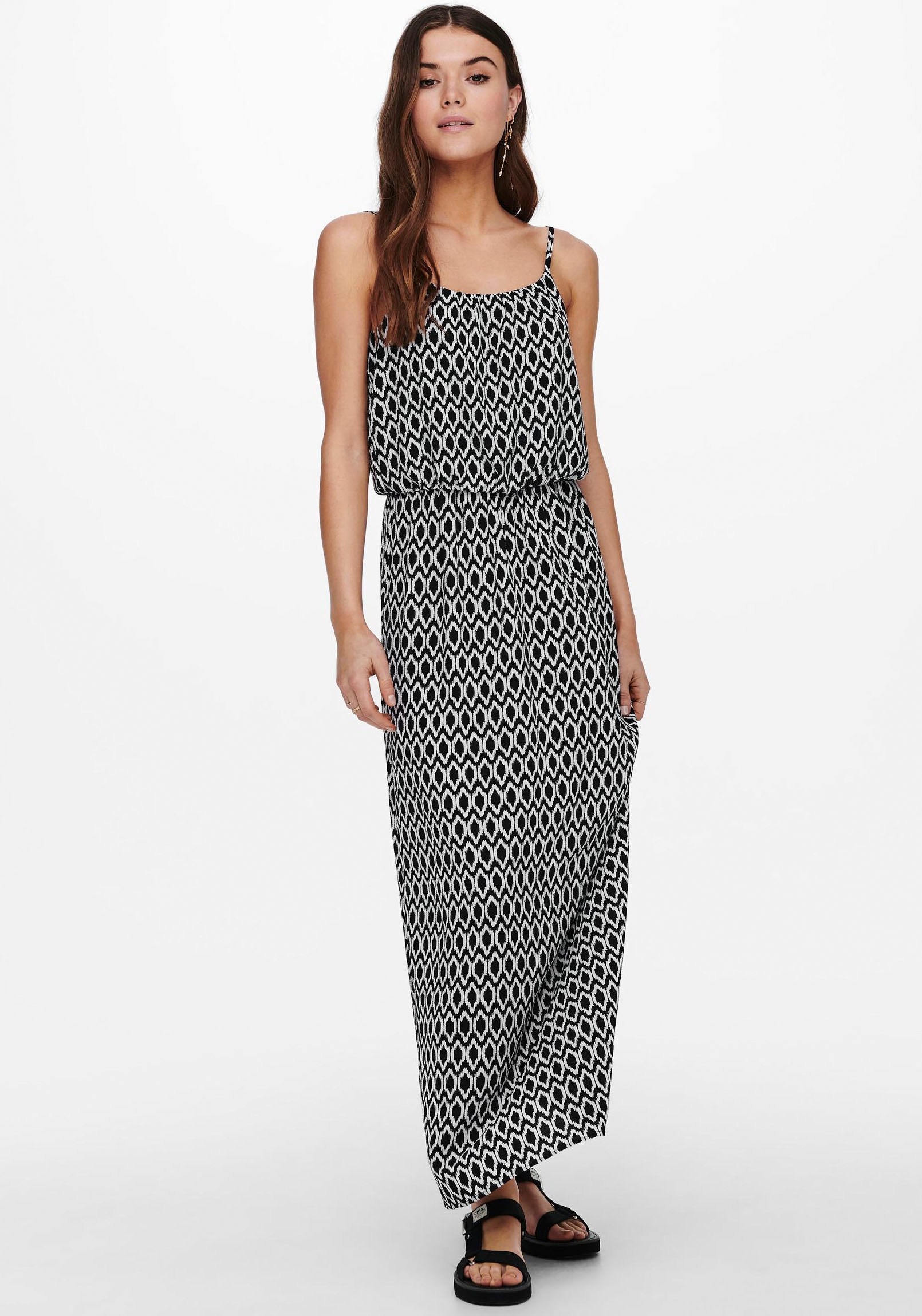 ONLY Maxikleid »ONLWINNER S/L MAXI DRESS NOOS PTM« Materialmix, regular fit