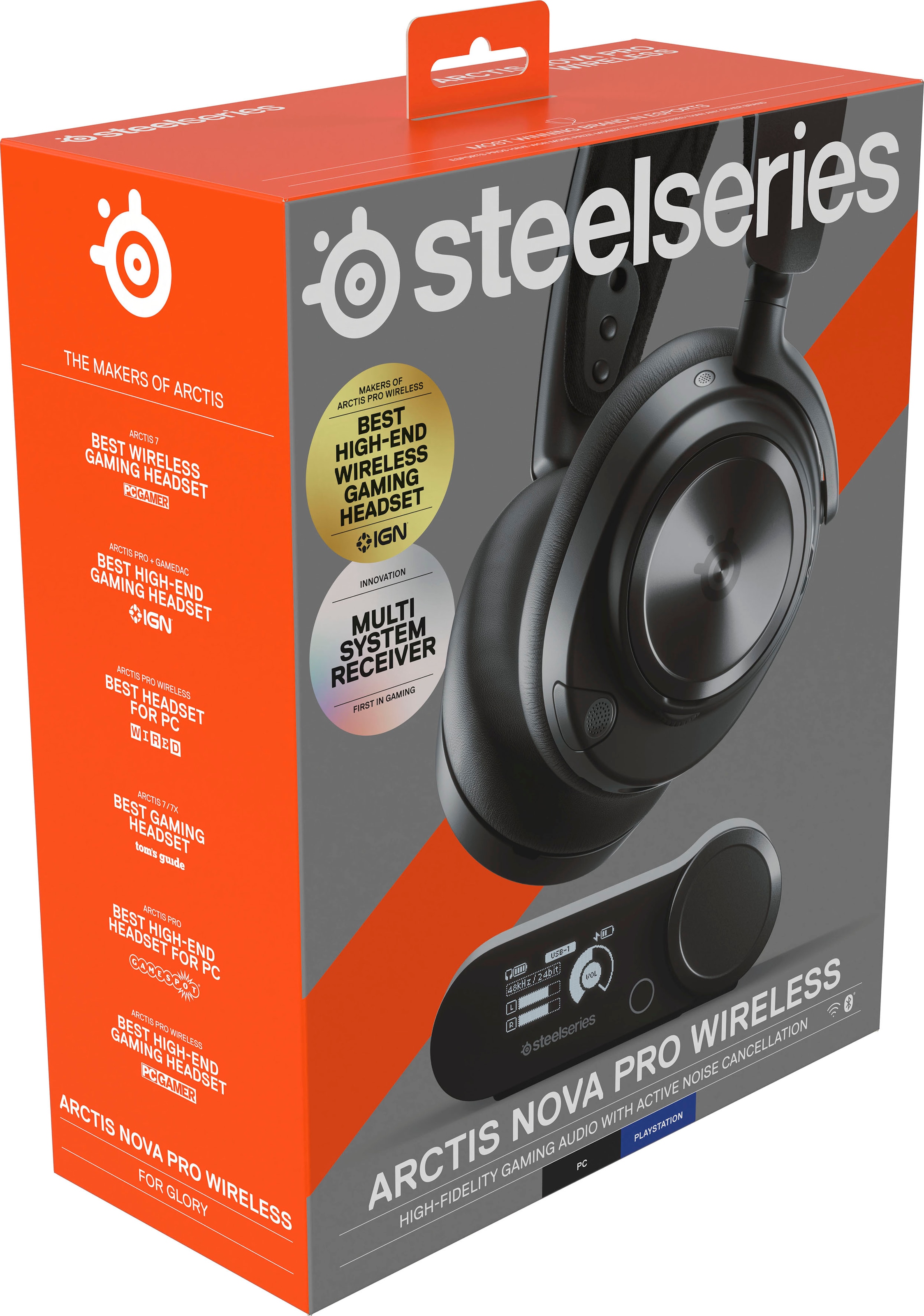 SteelSeries Gaming-Headset »Arctis Nova Pro Wireless«, Bluetooth-Wireless, Mikrofon abnehmbar-Noise-Cancelling