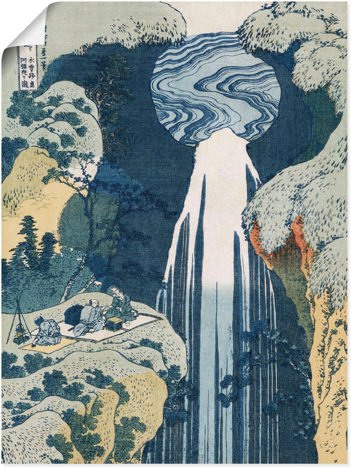 Artland Kunstdruck »Wasserfall von Amida an Kiso Strasse«, Gewässer, (1 St.), als Leinwandbild, Wandaufkleber oder Poster in versch. Grössen