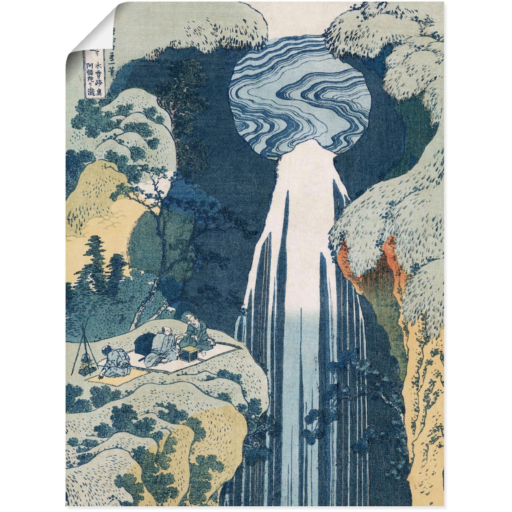 Artland Kunstdruck »Wasserfall von Amida an Kiso Strasse«, Gewässer, (1 St.)