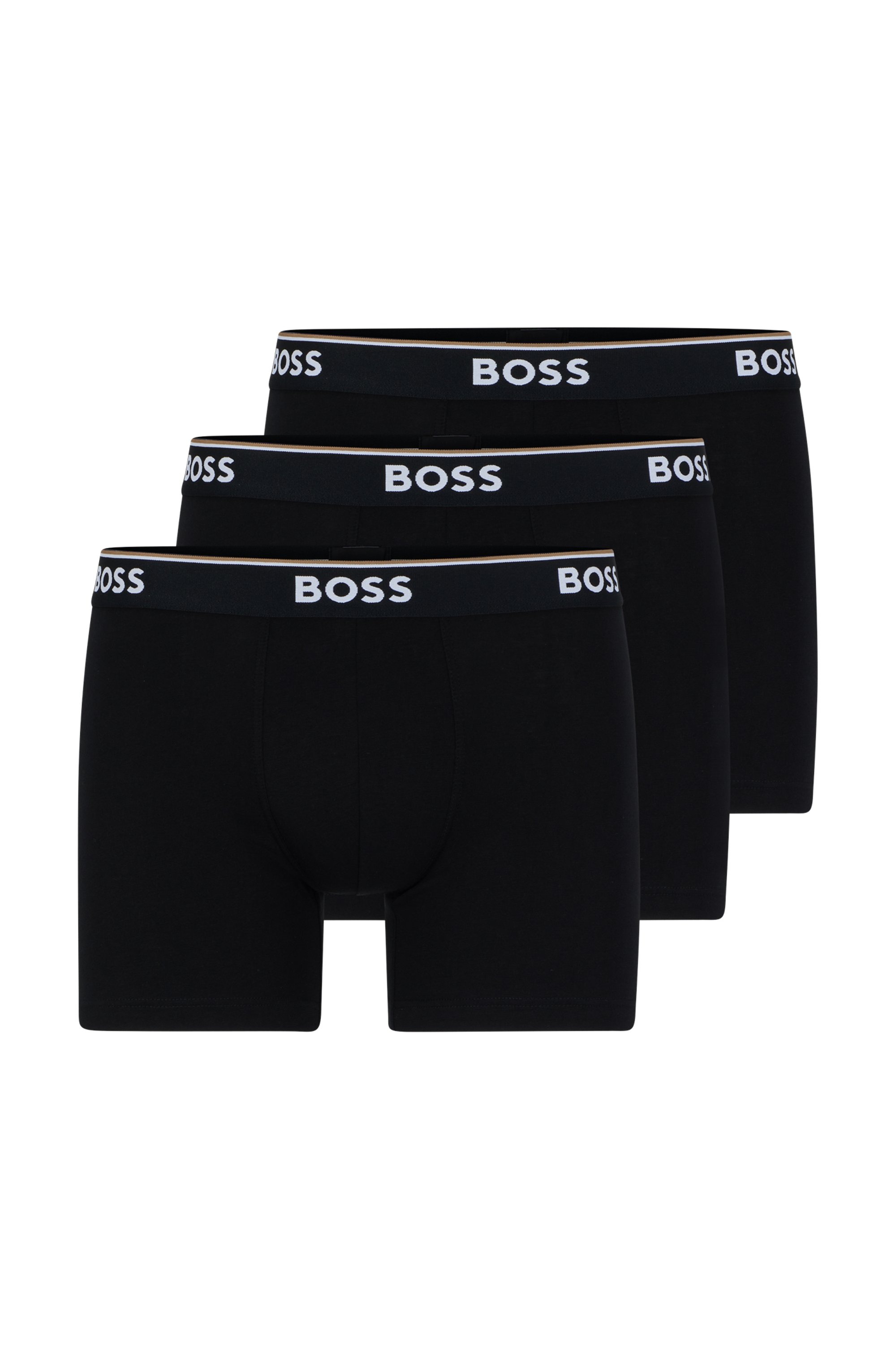 BOSS Langer Boxer »Brief 3 PACK«, mit farblich passendem Webbund