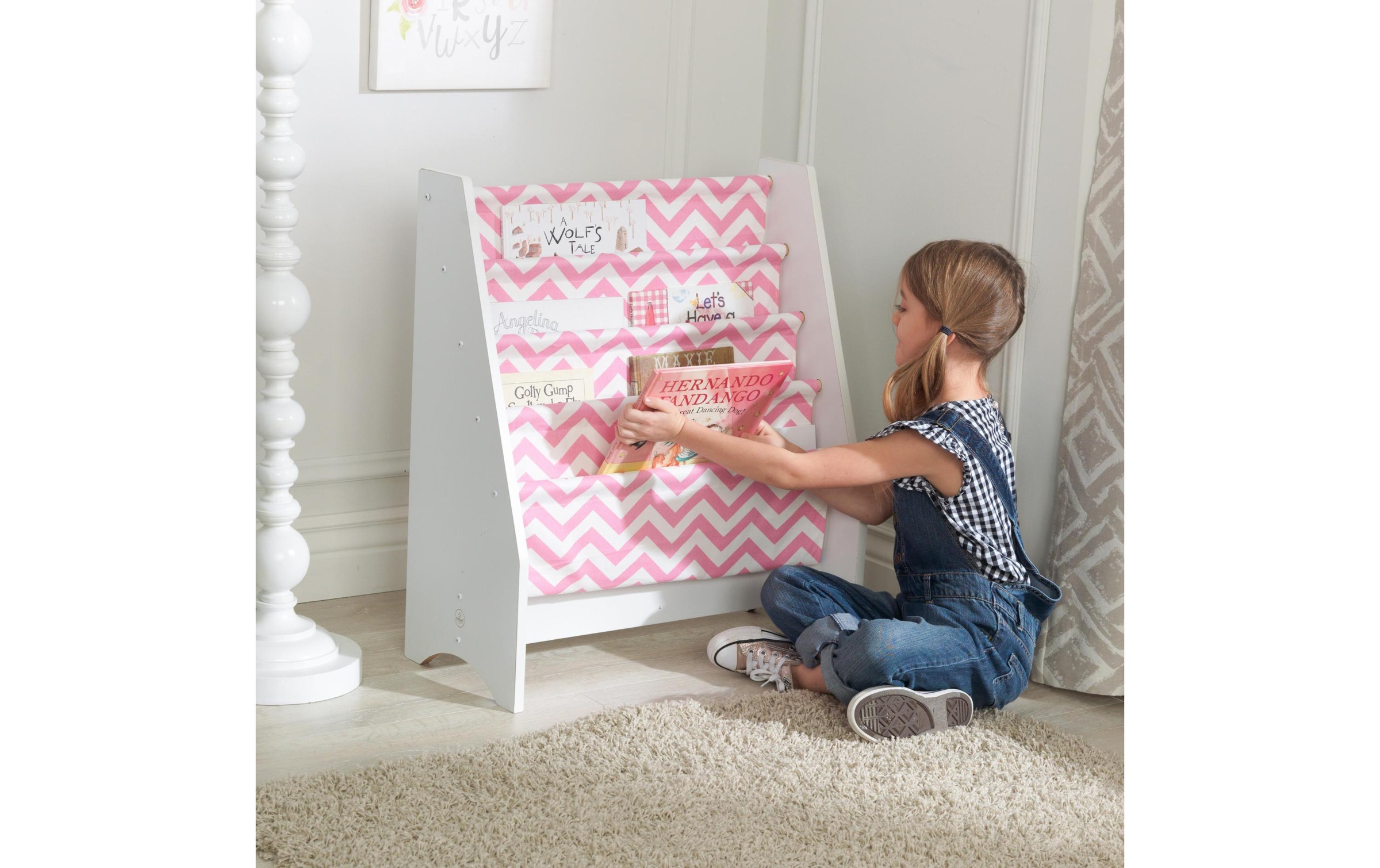 KidKraft® Bücherregal »Bücherregal Sling Pink/Weiss«, (4 Tablare)