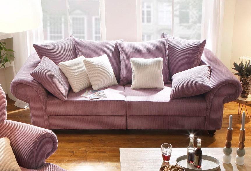 Home affaire Big-Sofa »King Henry Mega Sofa, viel Platz, Breite 242cm, Federkern«, in legerer Polsterung und vielen losen Kissen