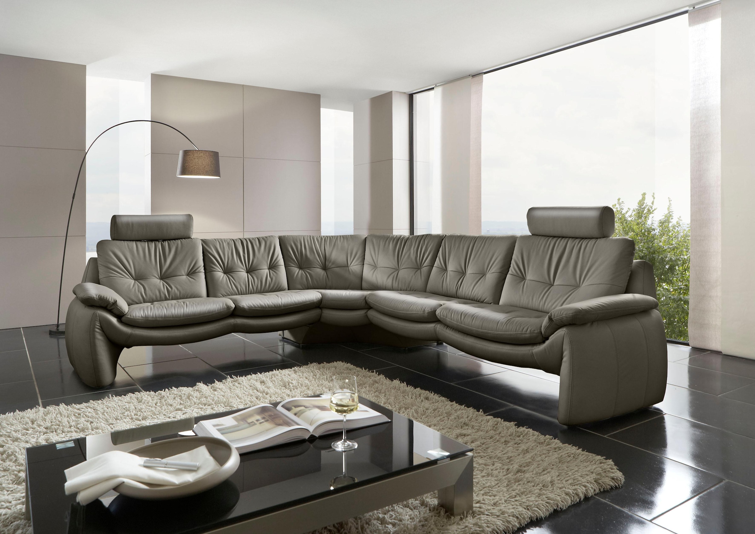 PLACES OF STYLE Ecksofa »Luna L-Form«, in einzigartiger Optik