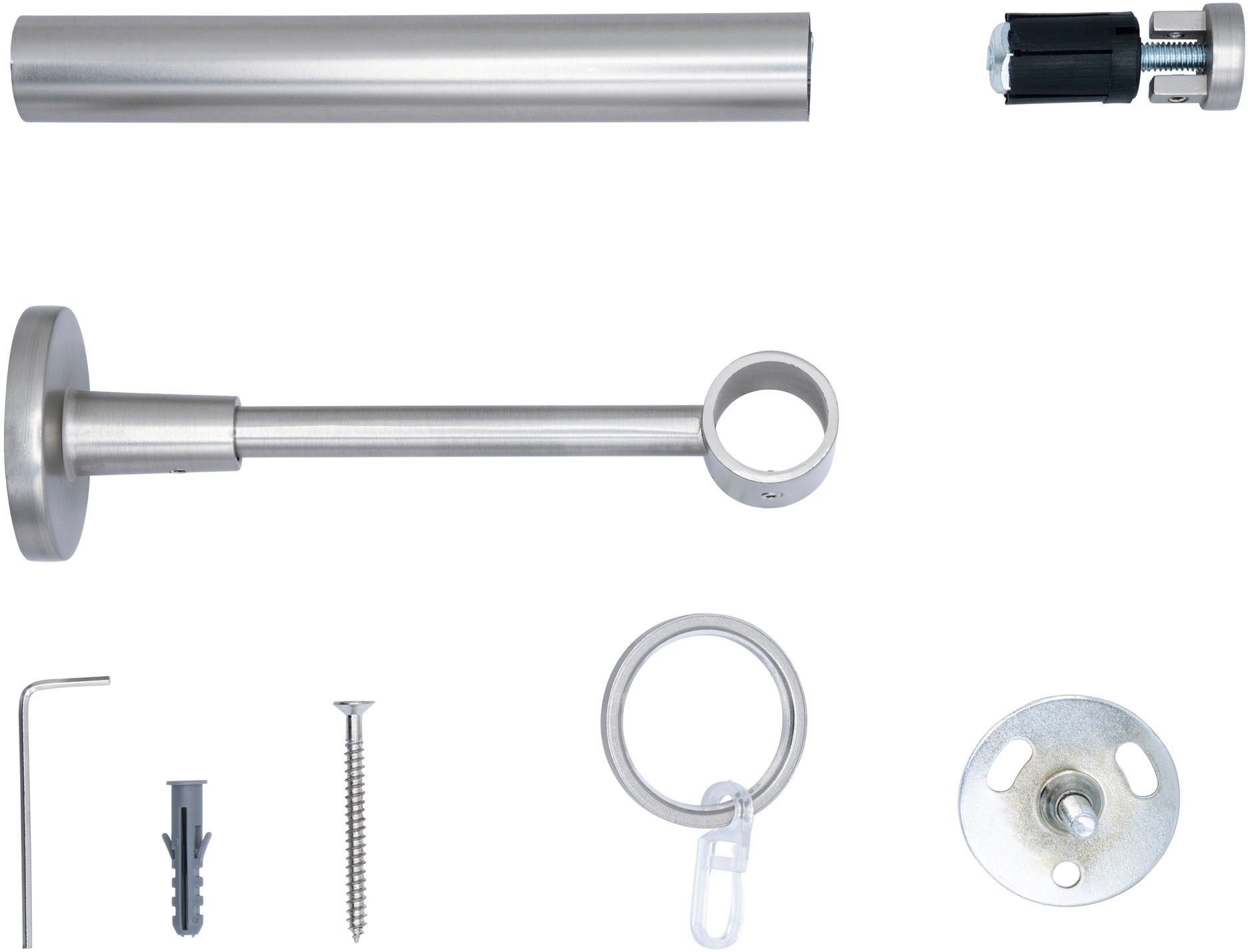 mydeco Gardinenstange »20mm Match Wandträger 14 cm«, 1 läufig-läufig, Fixmass