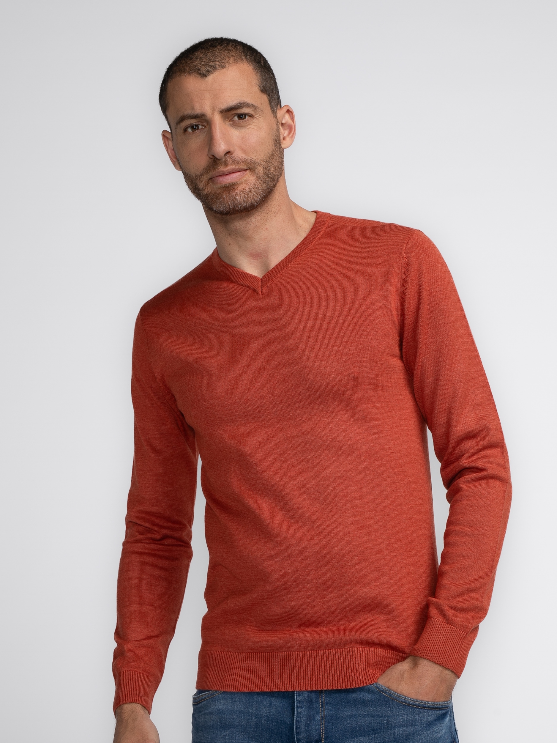 V-Ausschnitt-Pullover »Men Knitwear V-Neck Basic«