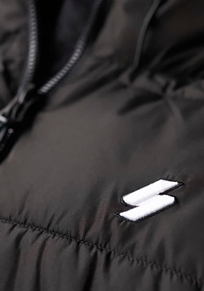 Superdry Steppjacke »HOODED SPORTS PUFFR JACKET«, mit Kapuze, mit kontrastfarbener Stickerei