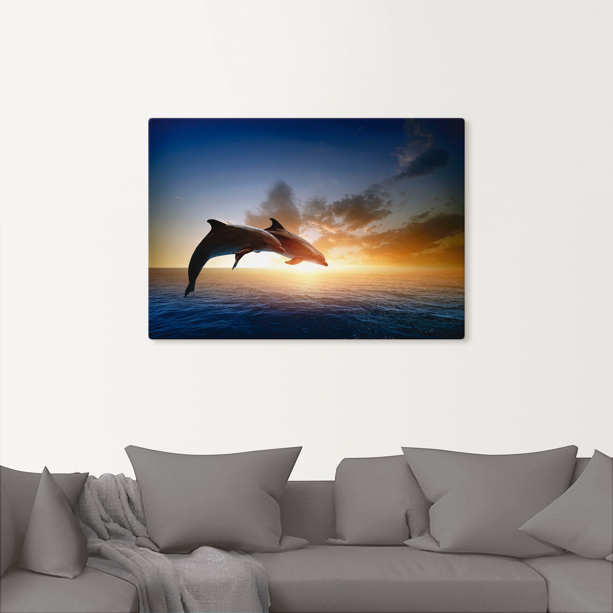 Artland Wandbild »Delfinpaar«, Wassertiere, (1 St.), als Leinwandbild, Poster, Wandaufkleber in verschied. Grössen