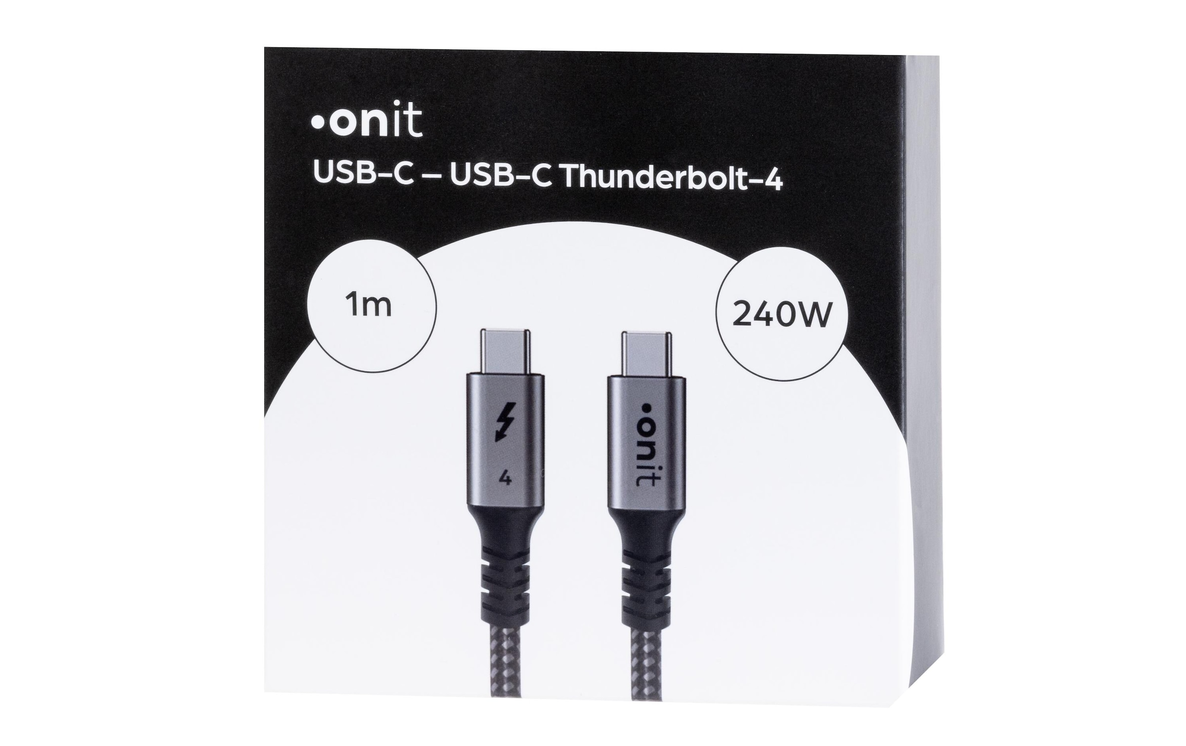 onit USB-Kabel »4-Kabel USB C - USB C 1 m, Grau/Schwarz«