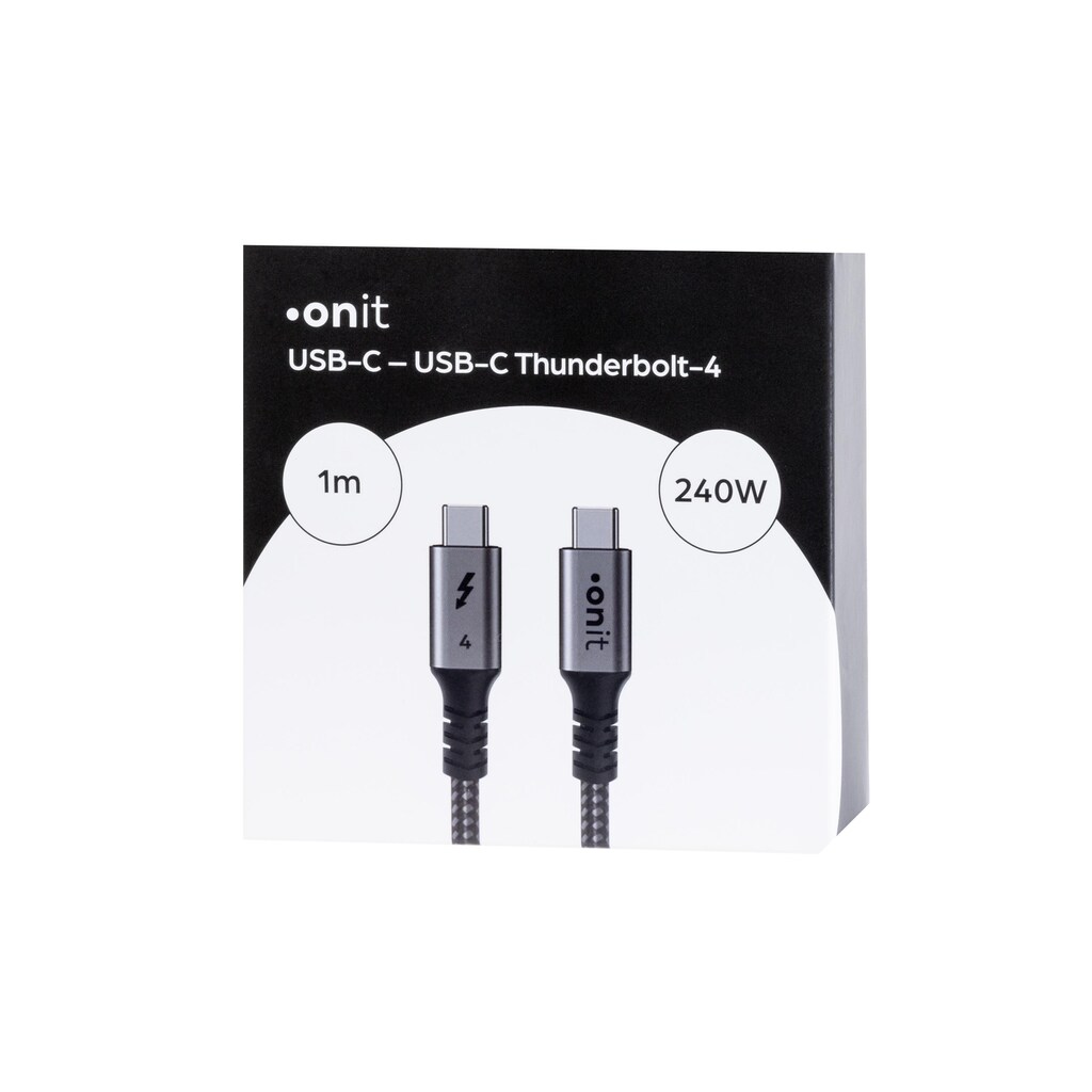 onit USB-Kabel »4-Kabel USB C - USB C 1 m, Grau/Schwarz«